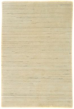 Wollteppich Loribaft Teppich handgewebt naturweiß, morgenland, rechteckig, Höhe: 8 mm, Kurzflor