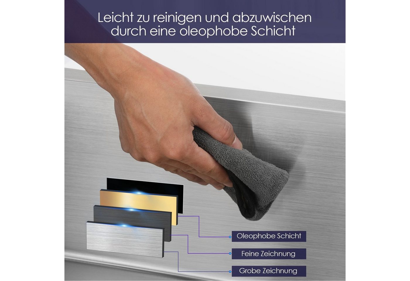 Thumbnail - LOVONLIVE Küchenspüle Edelstahl Küchenspüle 68x45cm mit Siebkorb, Seifenspender & Siphon, Rechteckige Spüle 68x45 cm mit...