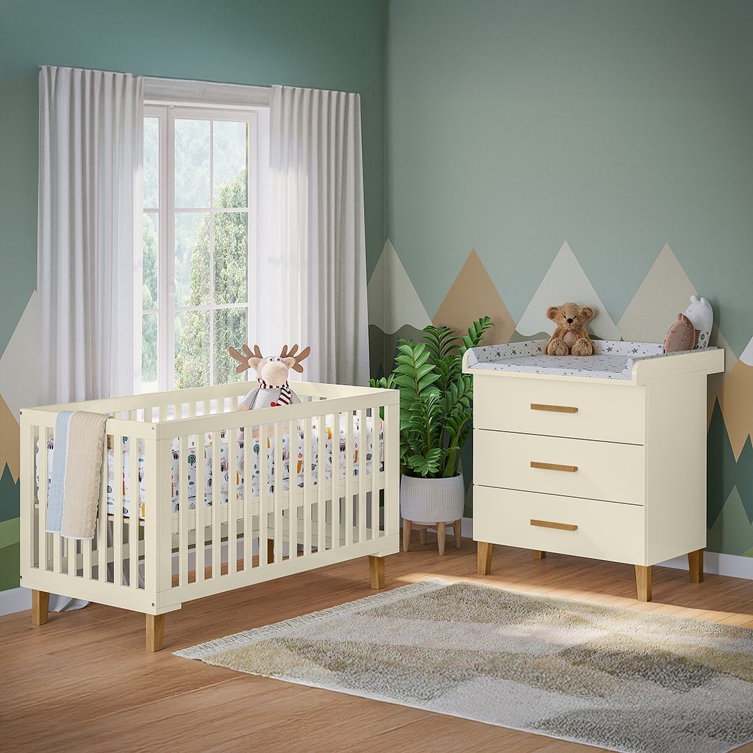 Bellabino Babymöbel-Set Liri, (Beige/Natur, 2-tlg., Kinderbett, günstig online kaufen