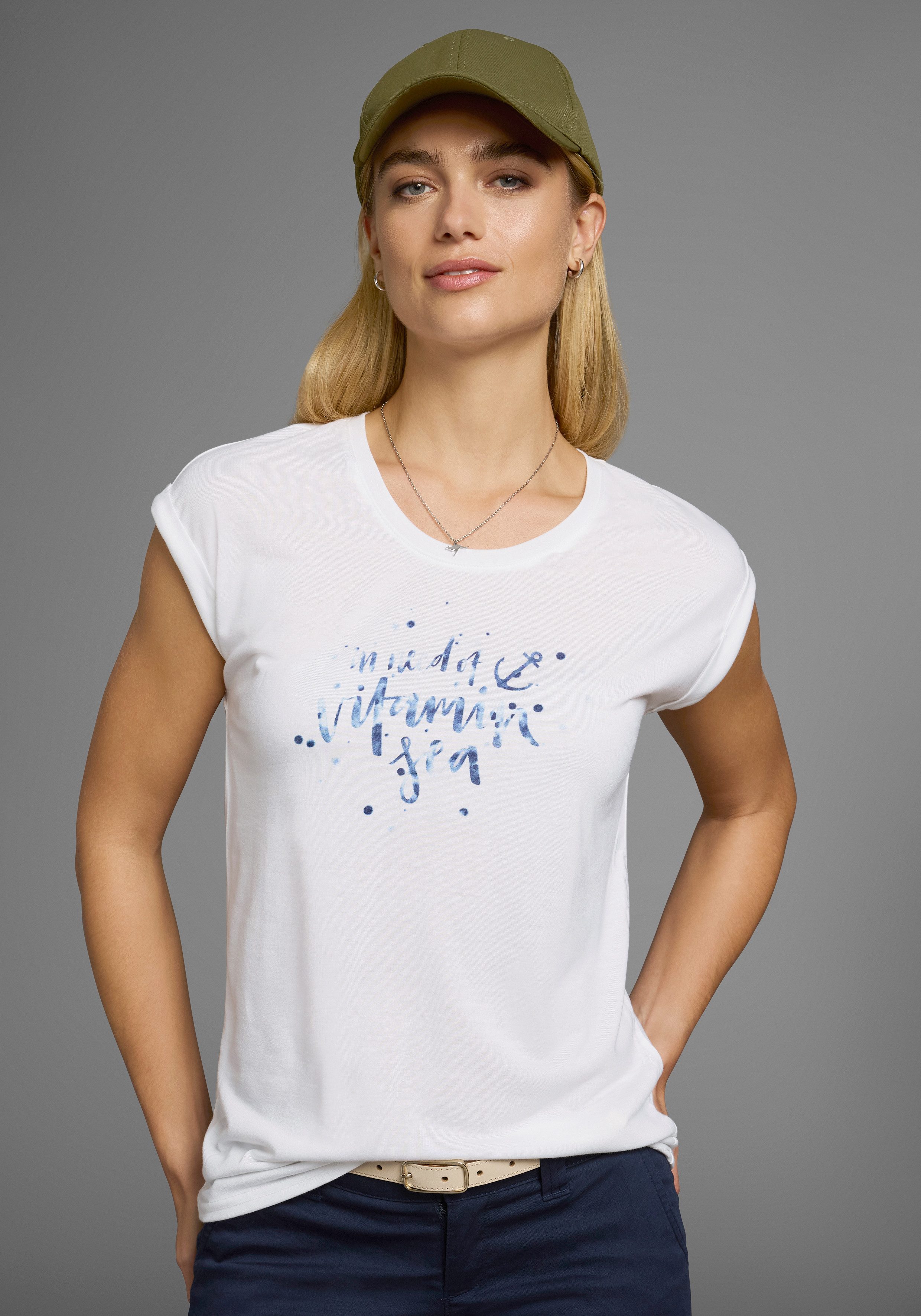Ocean Sportswear T-Shirt (Packung, 2-tlg., 2er-Pack) Kurzarm mit Aufschlag, lässiger Schnitt, mit Logodruck
