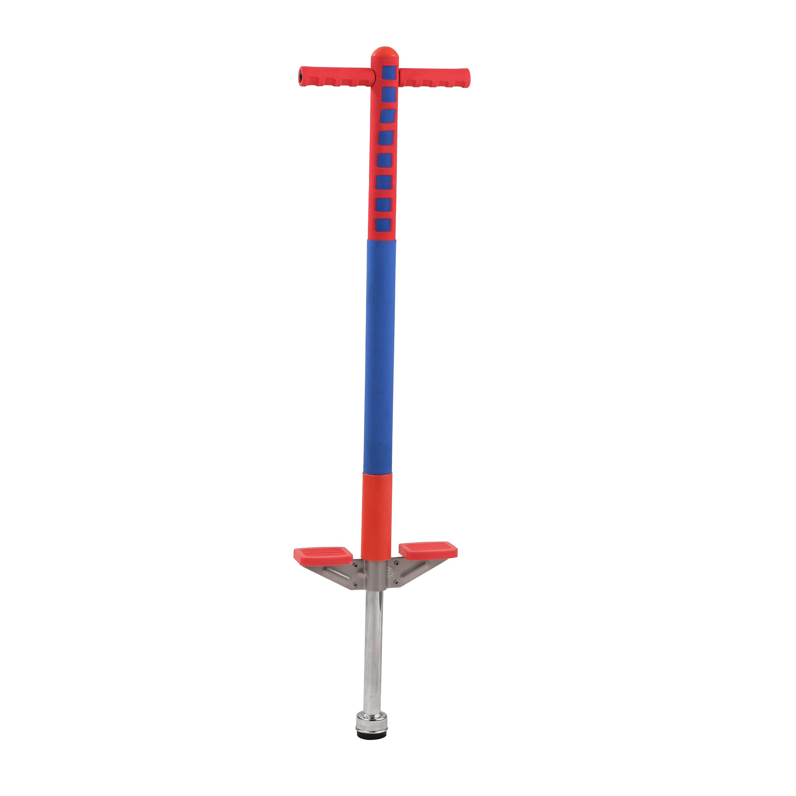 relaxdays Hüpfspielzeug Pogo Stick für Kinder 35 kg, (1-tlg), Blau-Rot