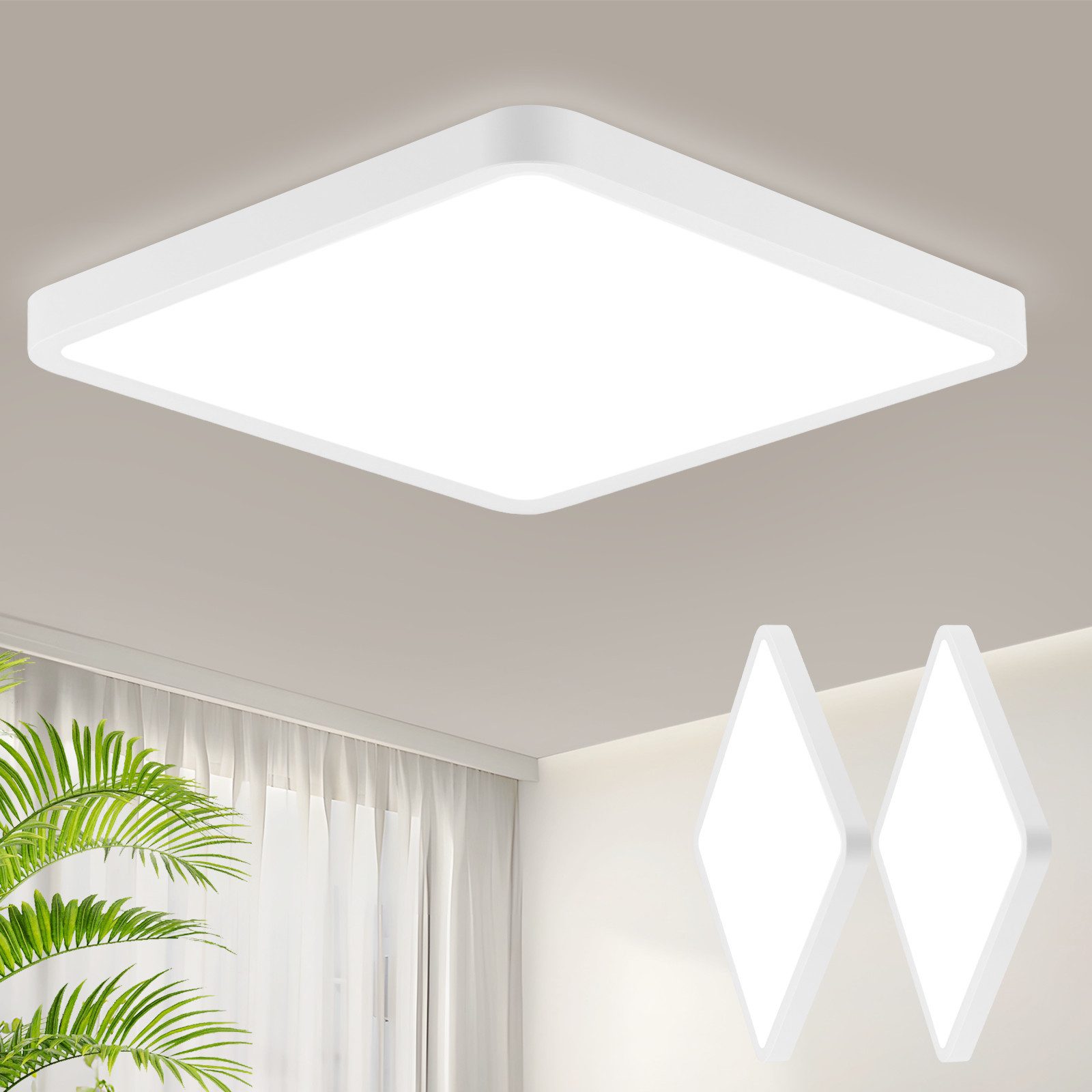 Nettlife LED Deckenleuchte Eckig Badezimmer Flach günstig online kaufen