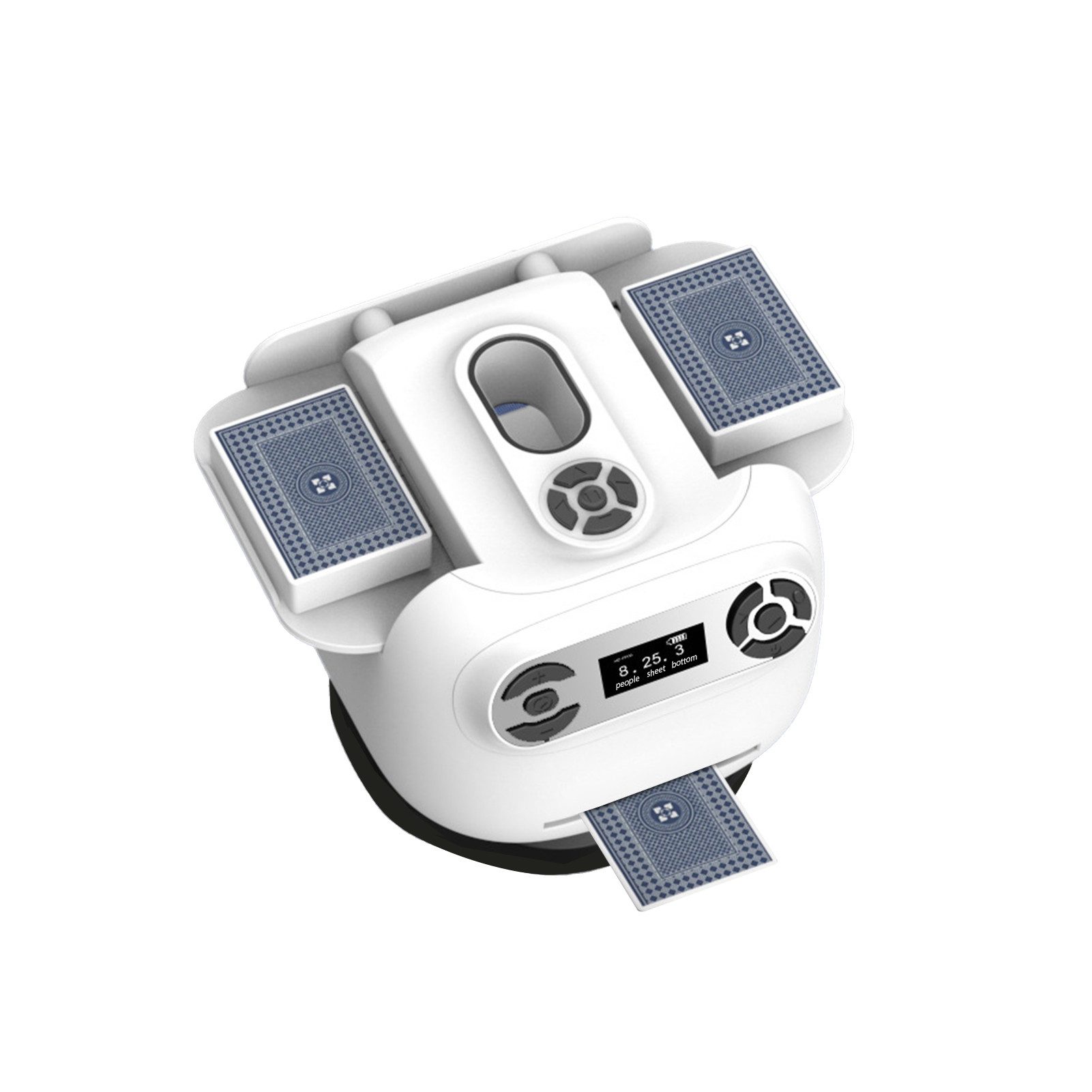 GARRYFIZH Spiel Karten MischgeräT Mischmaschine Karten Kartenmischmaschine, 360-Grad-Drehung Kann 2 Kartenspiele mischen Inklusive Würfelknopf