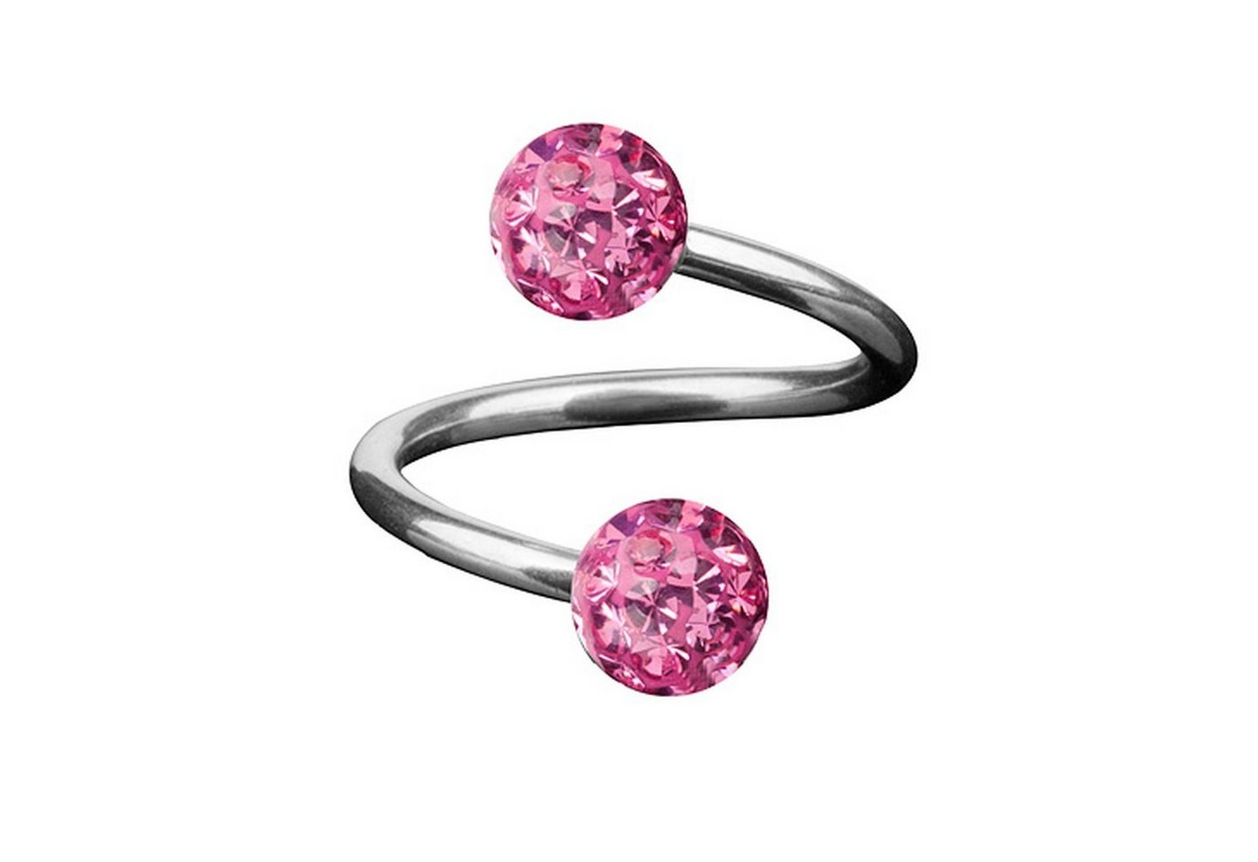 Taffstyle Piercing-Set Piercing Spirale Twist Doppel Kristall Epoxy, Lippenpiercing Schmuck Piercing Spirale Twist Multi Ferido Kugel Ball