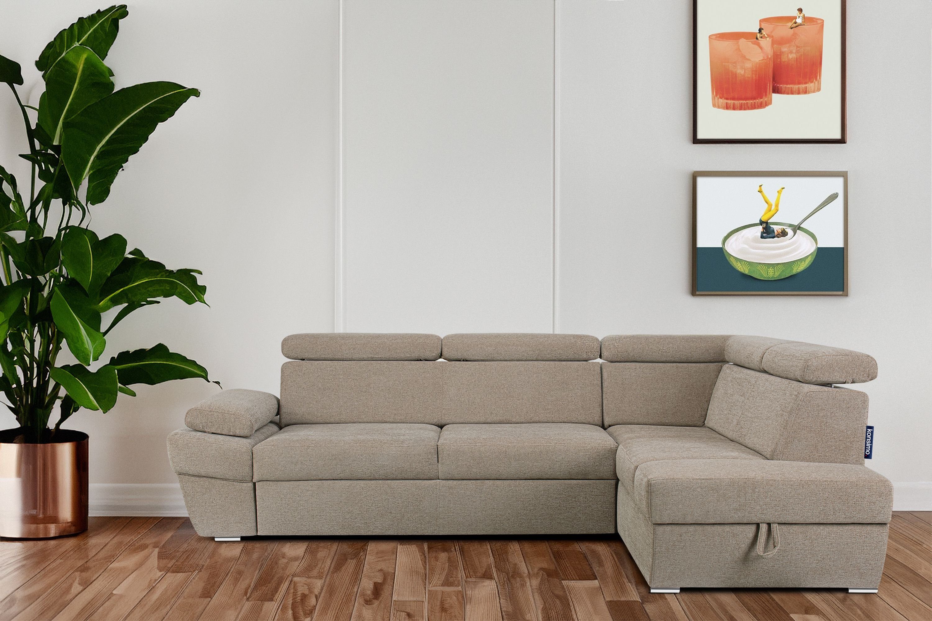 KONSIMO® Ecksofa RATLO Ecksofa, mit Bettfunktion günstig online kaufen