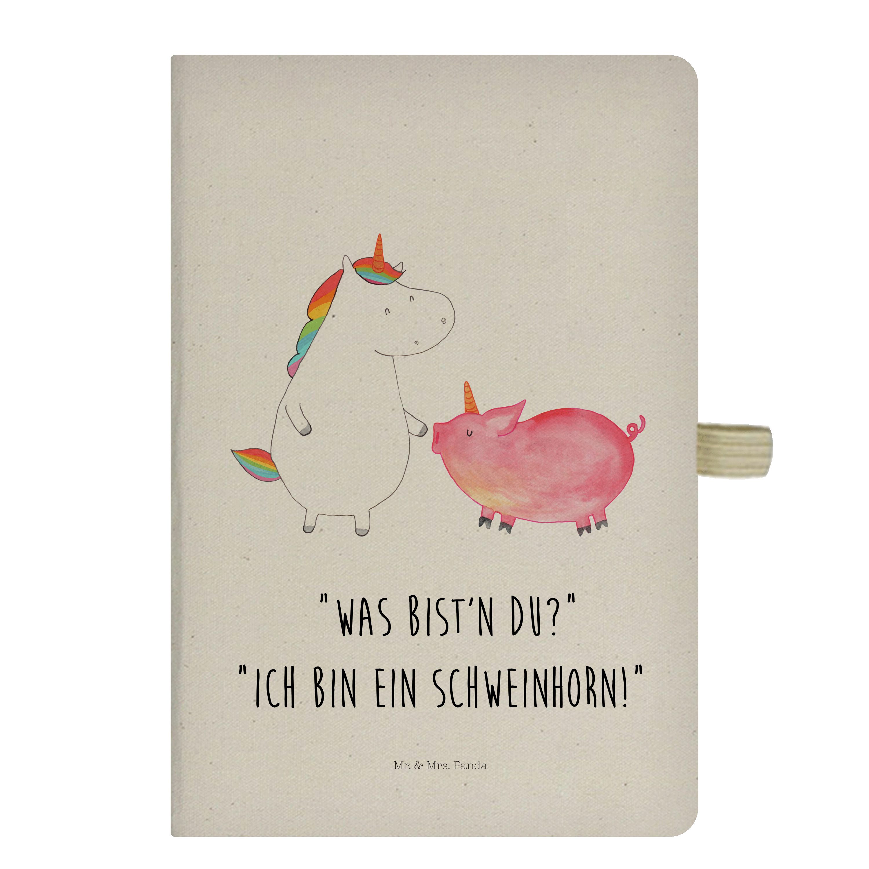 Mr. & Mrs. Panda Notizbuch Einhorn + Schweinhorn - Transparent - Geschenk, Schweinchen, Notizhef Mr. & Mrs. Panda