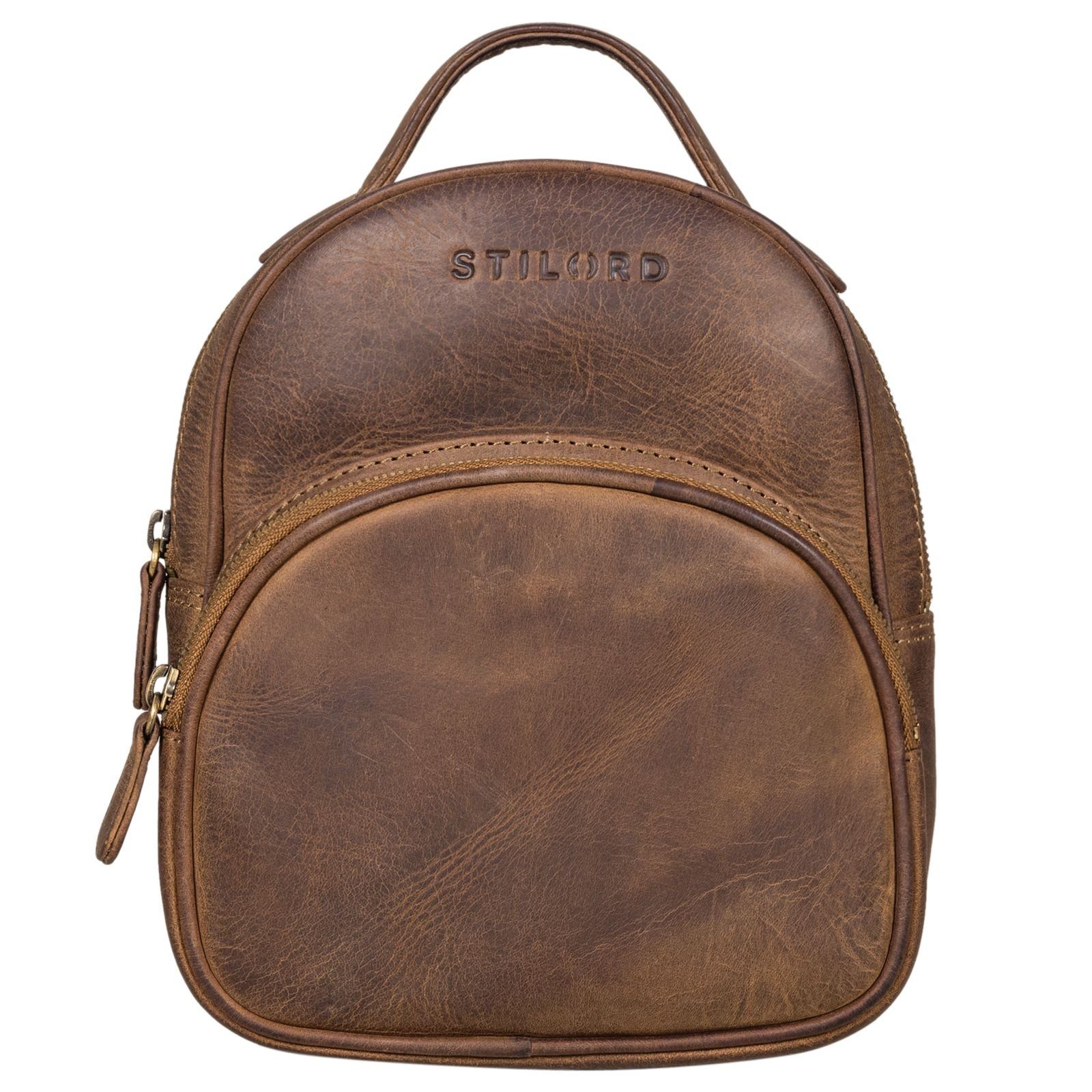 Cityrucksack "Seda" Lederrucksack Damen klein