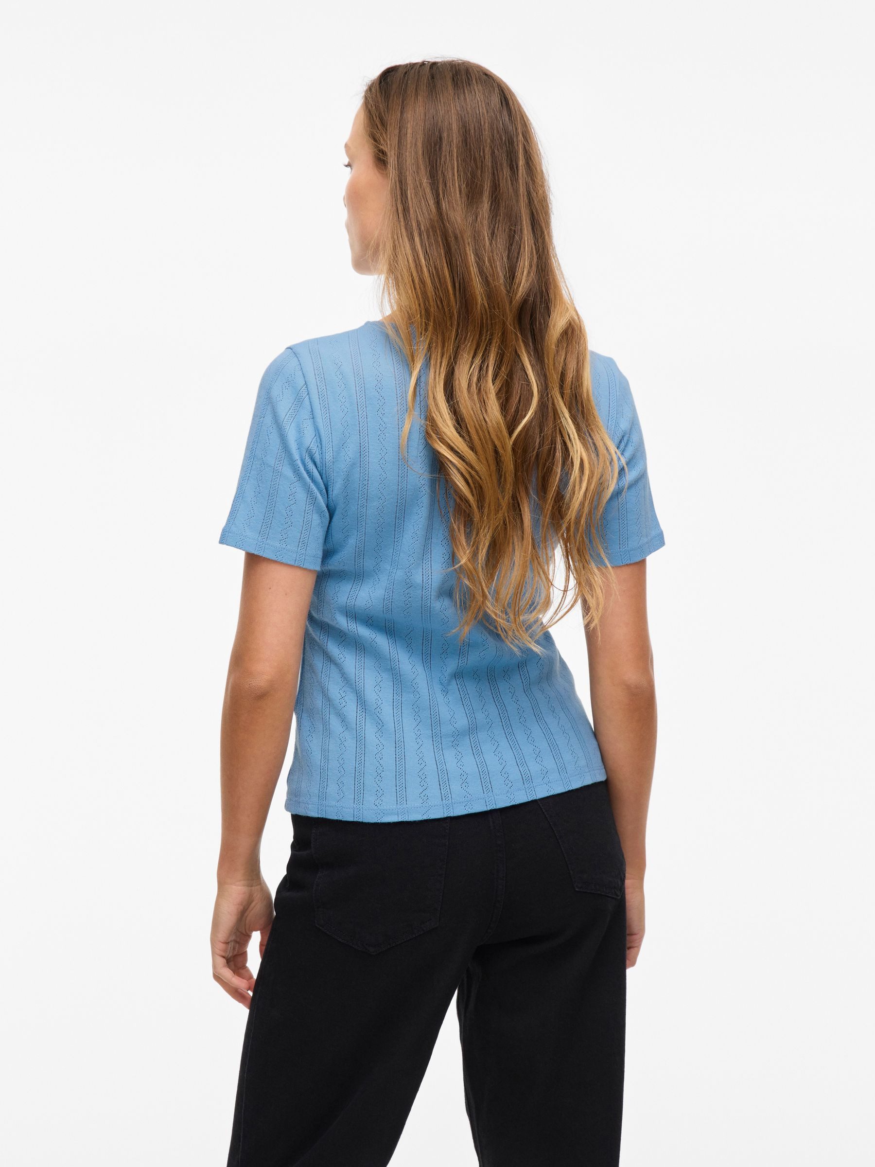 Vila T-Shirt Kurzarm-Strickshirt mit Rundhalsausschnitt und günstig online kaufen
