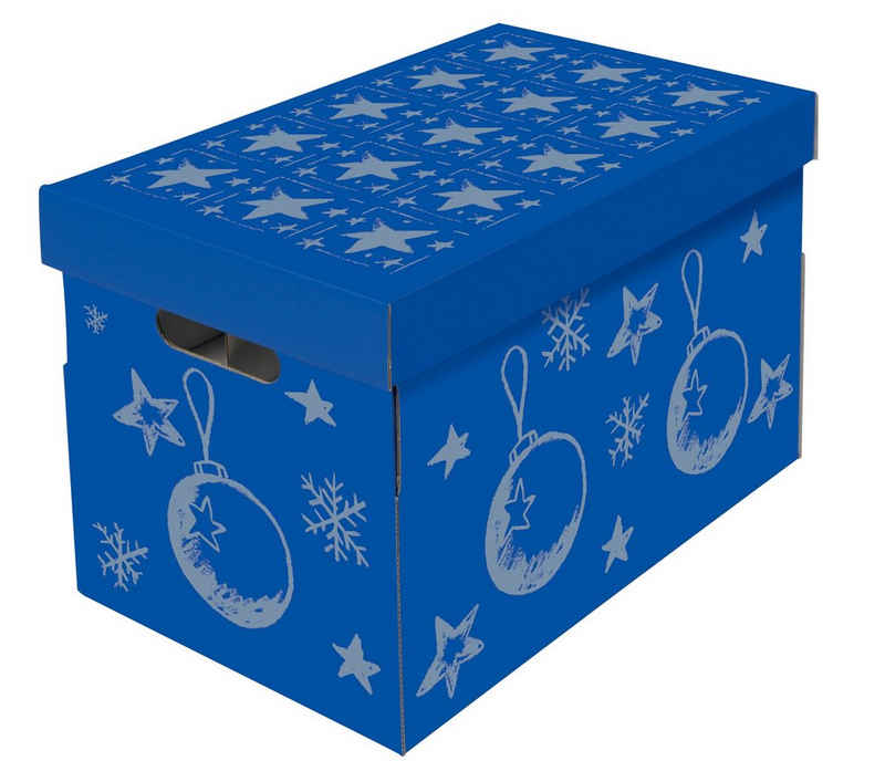 NIPS Aufbewahrungsbox CHRISTMAS mit variabler Innenaufteilung auf 3 Ebenen (Spar-Set, 2 St), für Christbaumkugeln, Weihnachtsschmuck, Weihnachtsdeko, Wellkarton