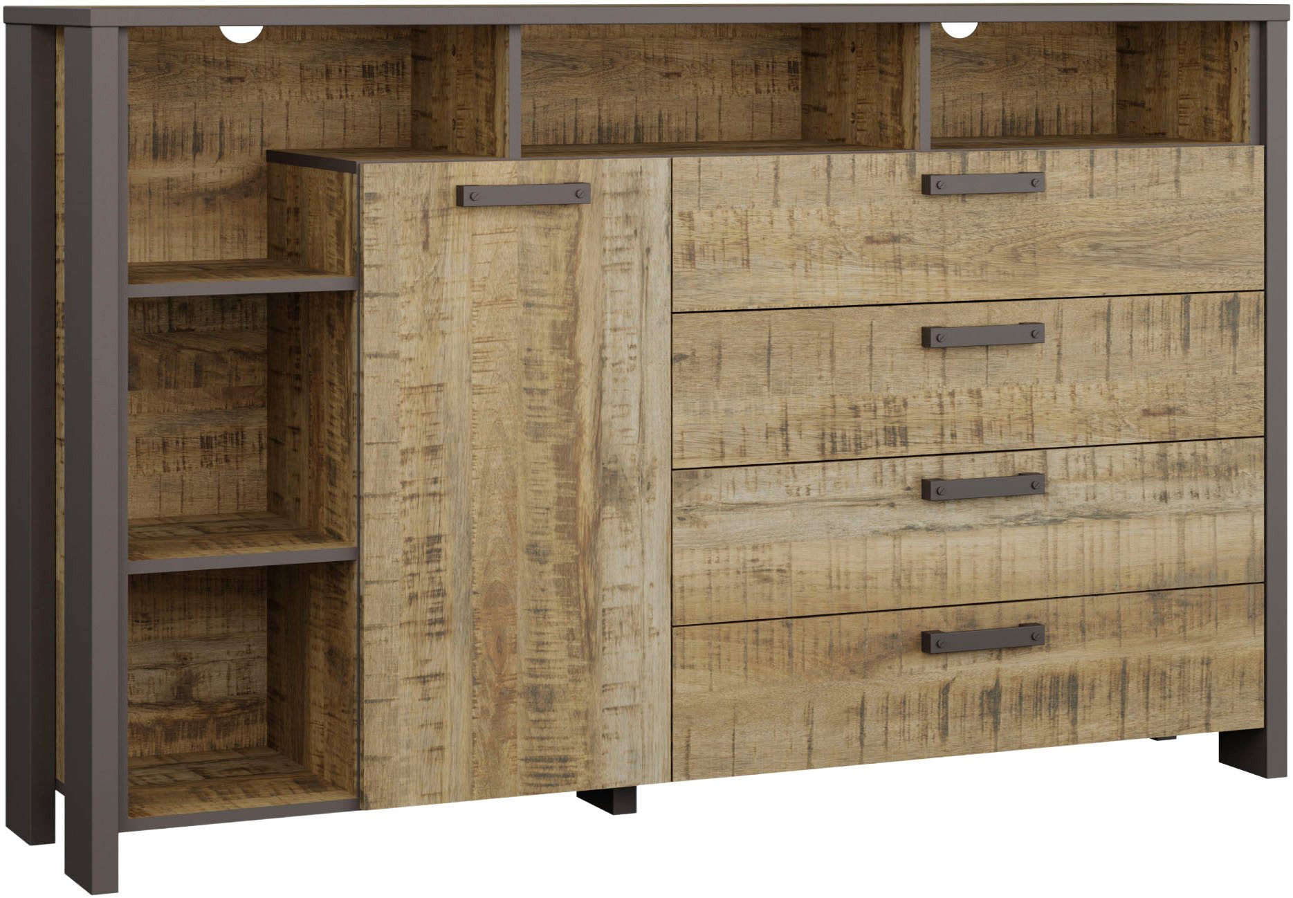 FORTE Sideboard FORTE CLIF Sideboard mit 1 Tür und 4 Schubladen, B/H/T 161/102,3/41,6 cm, viel Stauraum