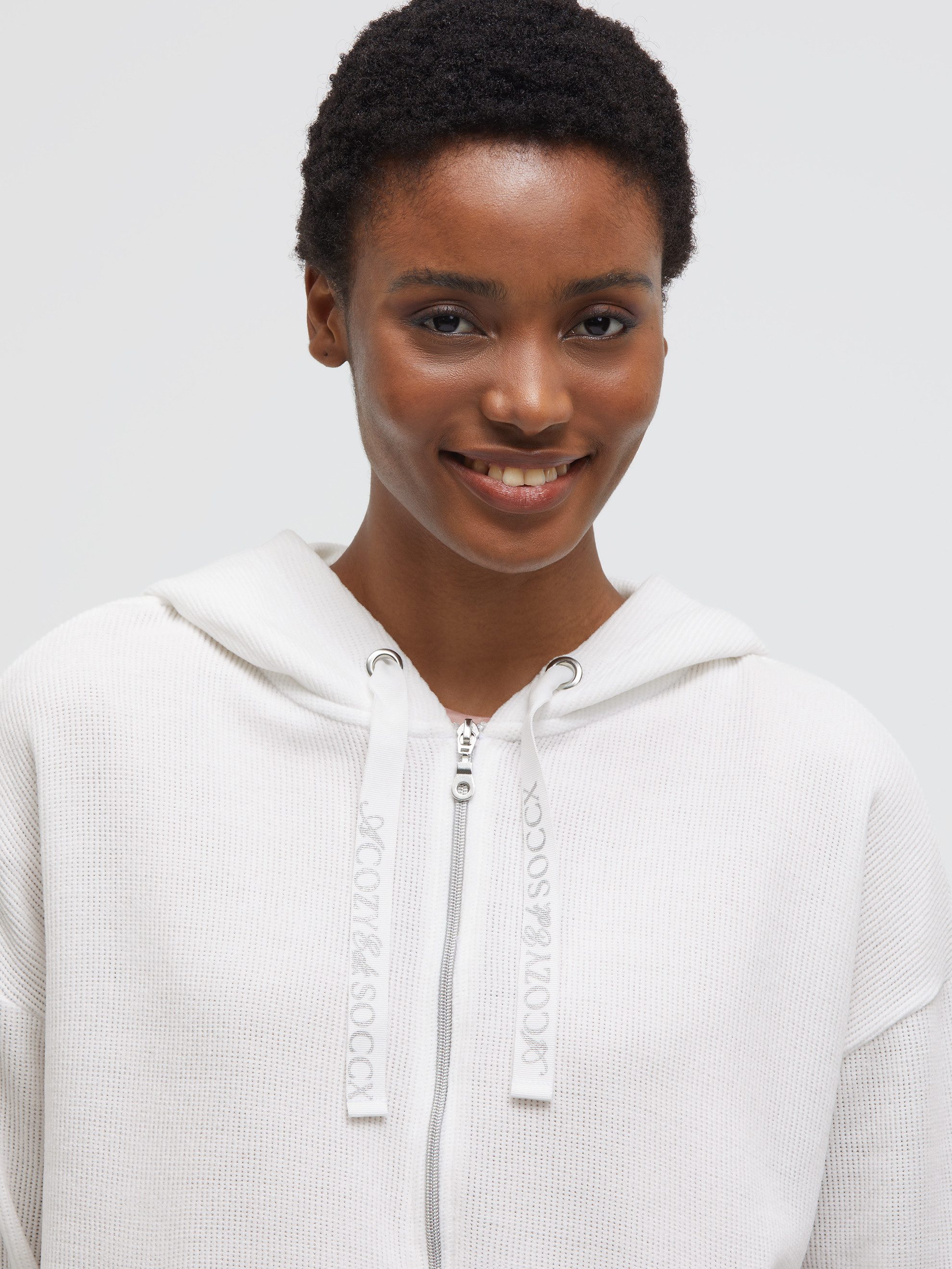 SOCCX Kapuzensweatjacke mit Bindeband am Saum – Bild 4 von 5