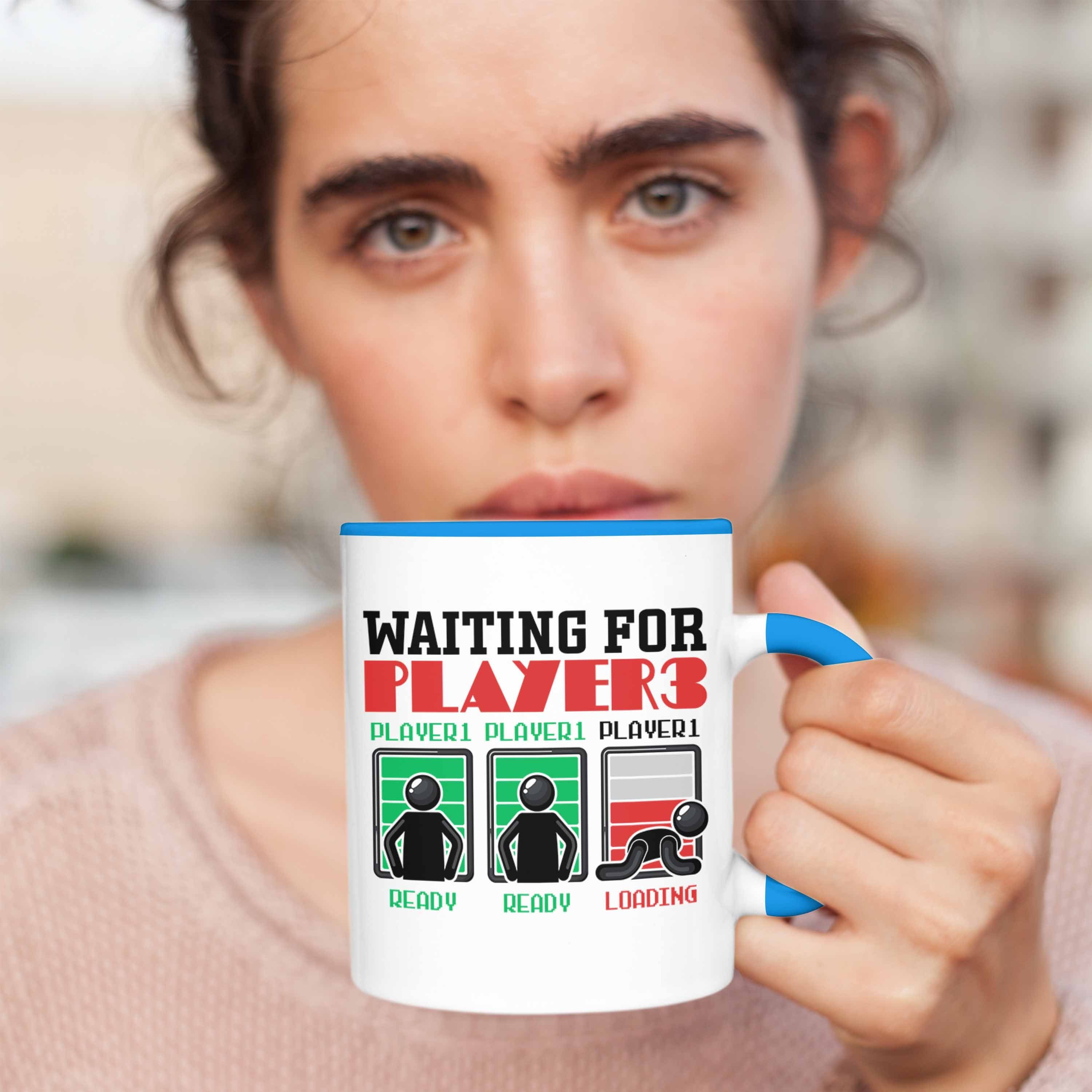 Werdender Geschenk Tasse 3 Vaterschaft Blau for Vater Tasse Player Gamer Waiting Trendation