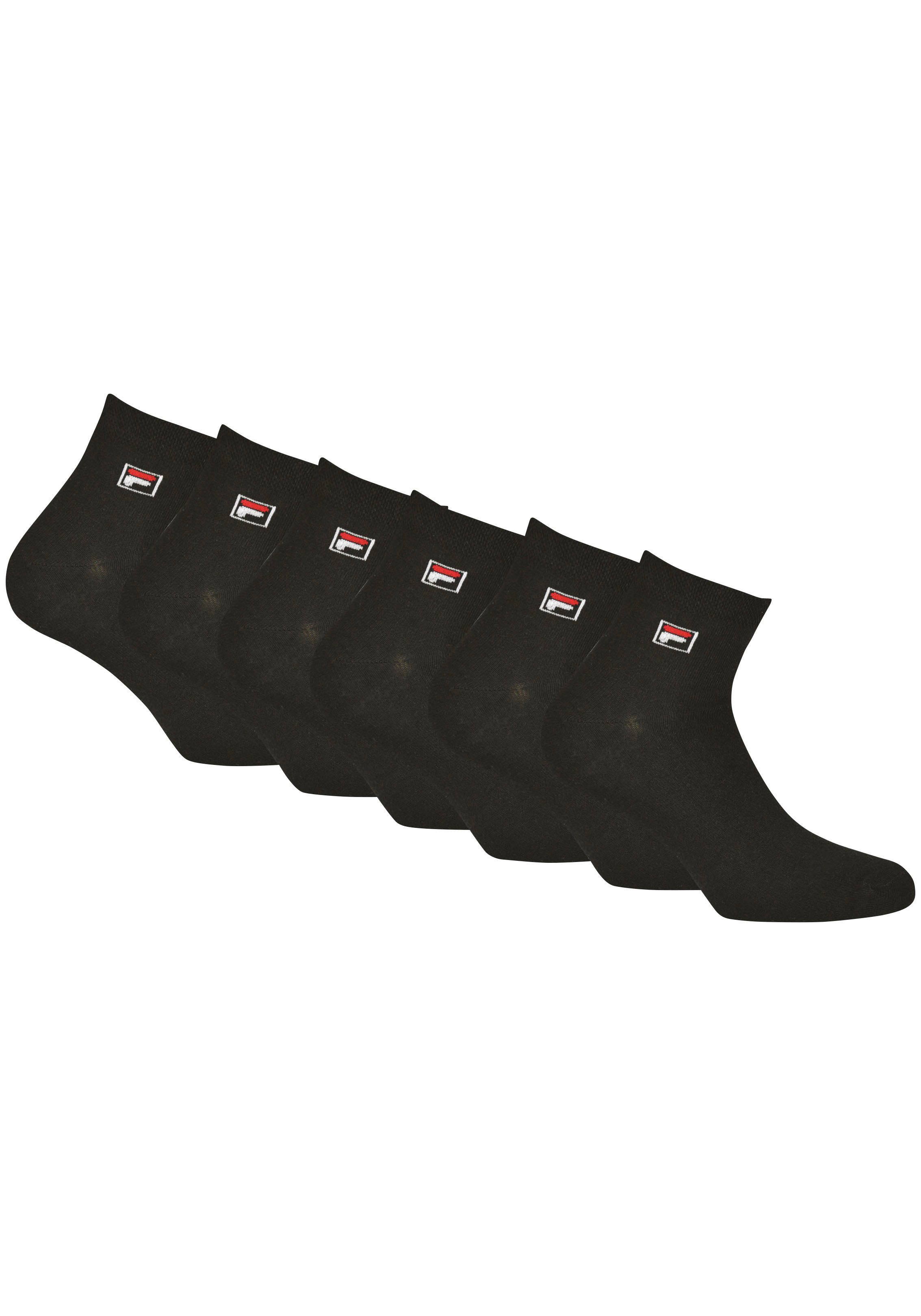 Fila (Packung, mit 6-Paar) Kurzsocken Logo-Stickerei black Sneakersocken