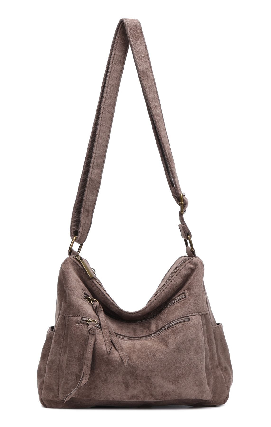 Schultertasche Damen Tasche Samt Shopper Crossbody Umhängetasche Body Bag Freizeit