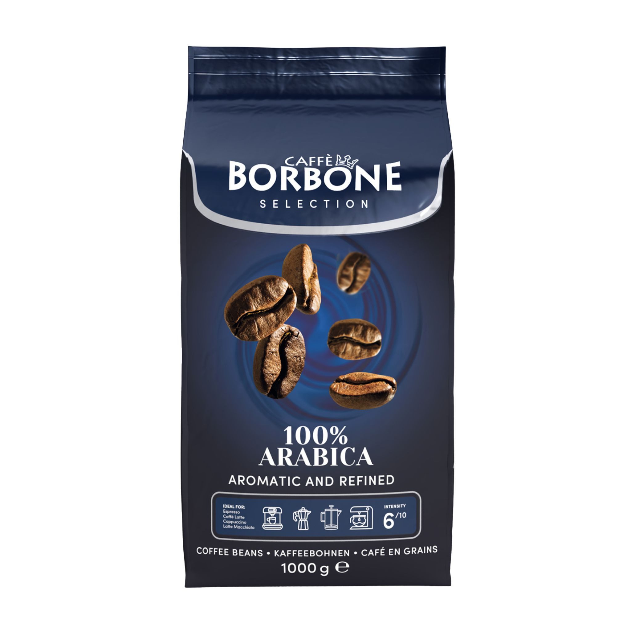 Caffè Borbone Kaffee Caffè Borbone Selection 100% Arabica (1x 1000g) Kaffeebohnen, (100% Arabica Bohnen 1 Kg Beutel, Fruchtig im Geschmack mittlere Kaffee-Röststufe ganze Bohnen)