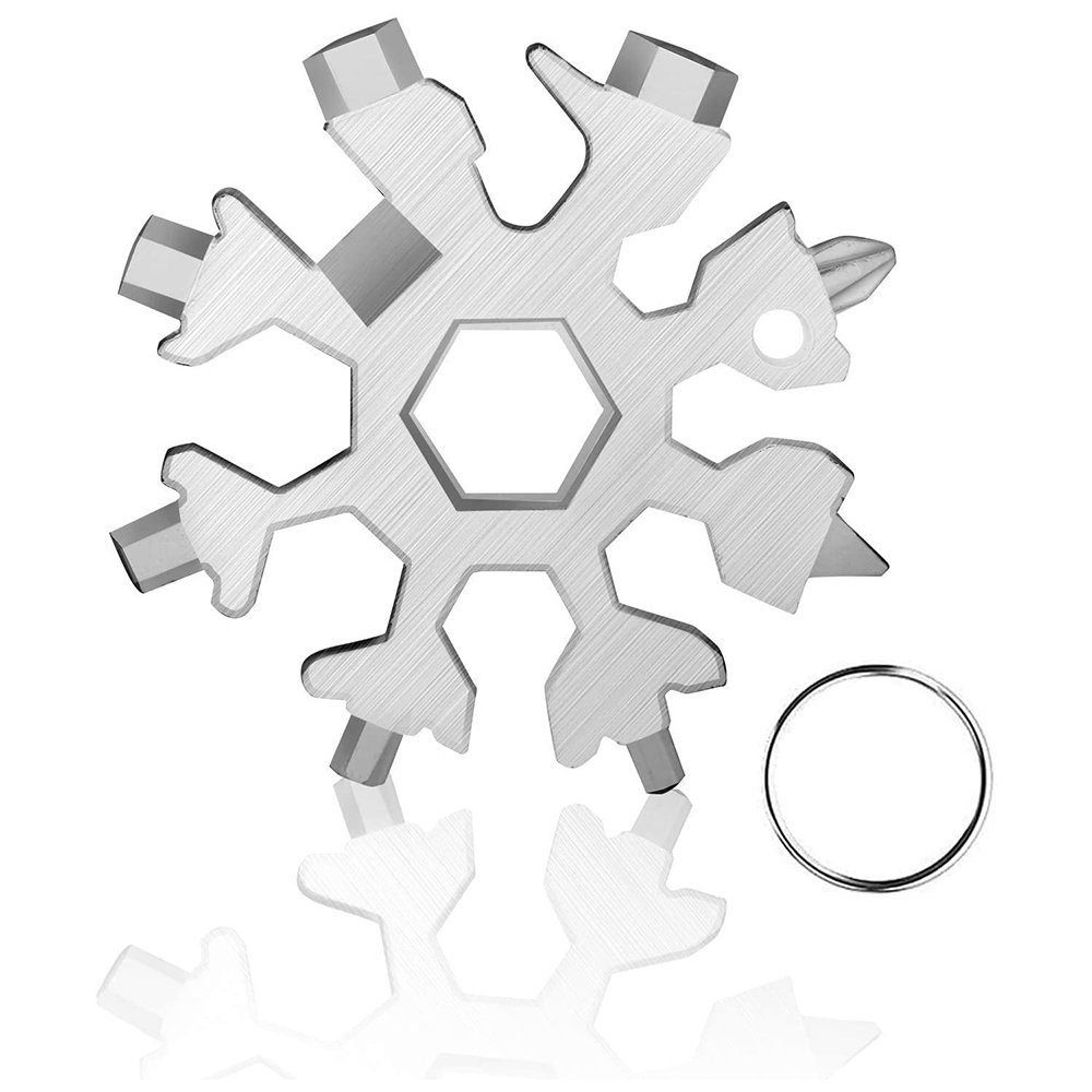TUABUR Innensechskantschlüssel 18 in 1 Edelstahl-Schneeflocken-Multi-Tool-Schlüssel