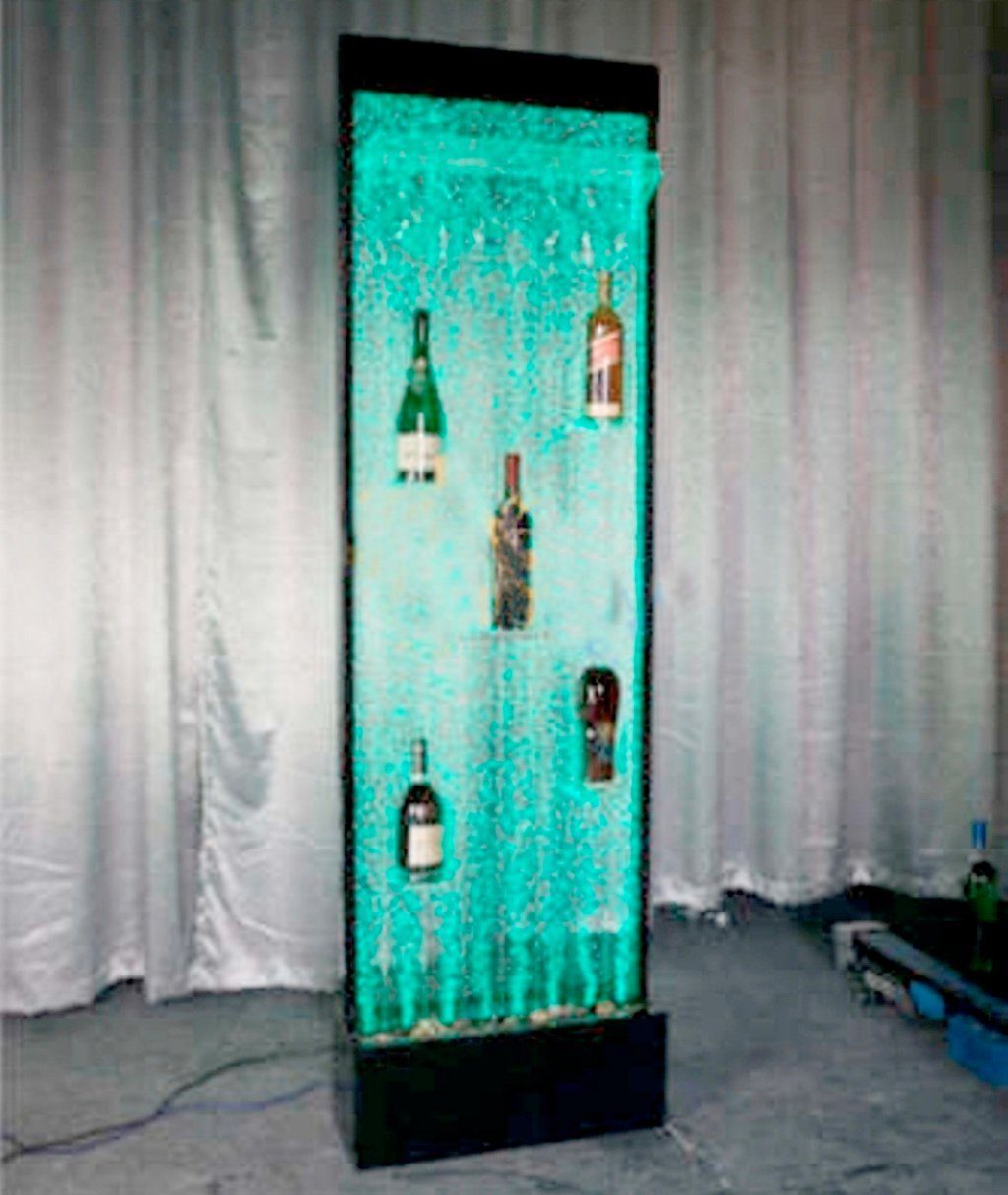 JVmoebel Wandpaneel Schrank Bar Wand Water Wall Sofort, (1-tlg) Säule Wasser Beleuchtet LED Regal