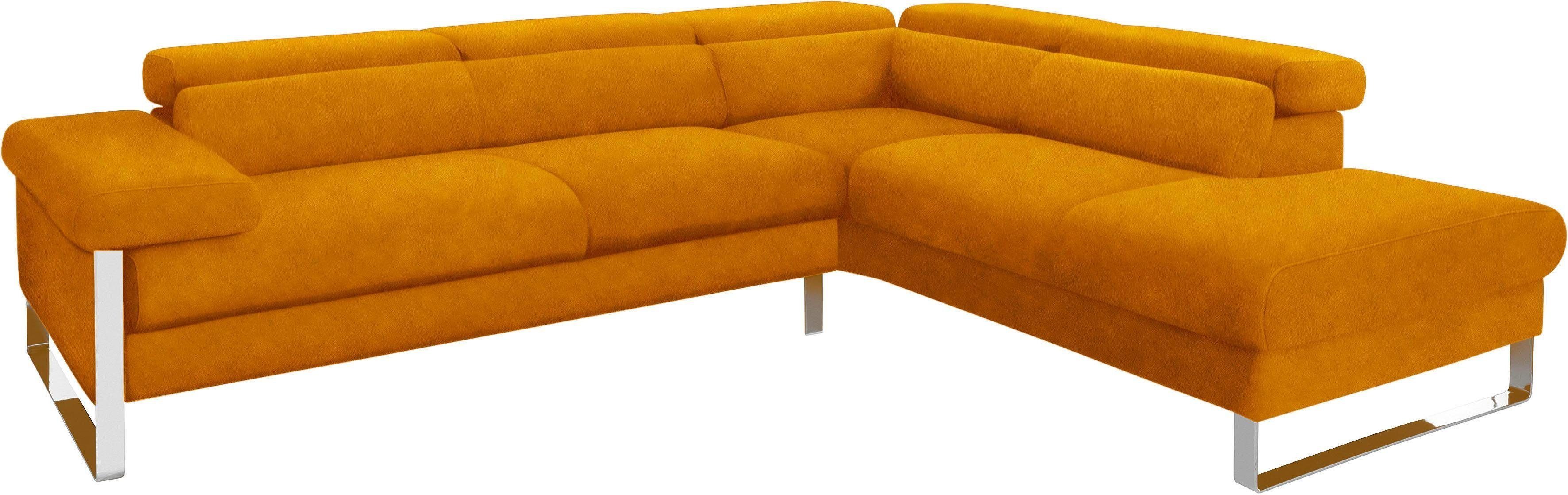 W.SCHILLIG Ecksofa finn, German Design Award 2016, Fußgestell Chrom glänzend, Breite 281 cm