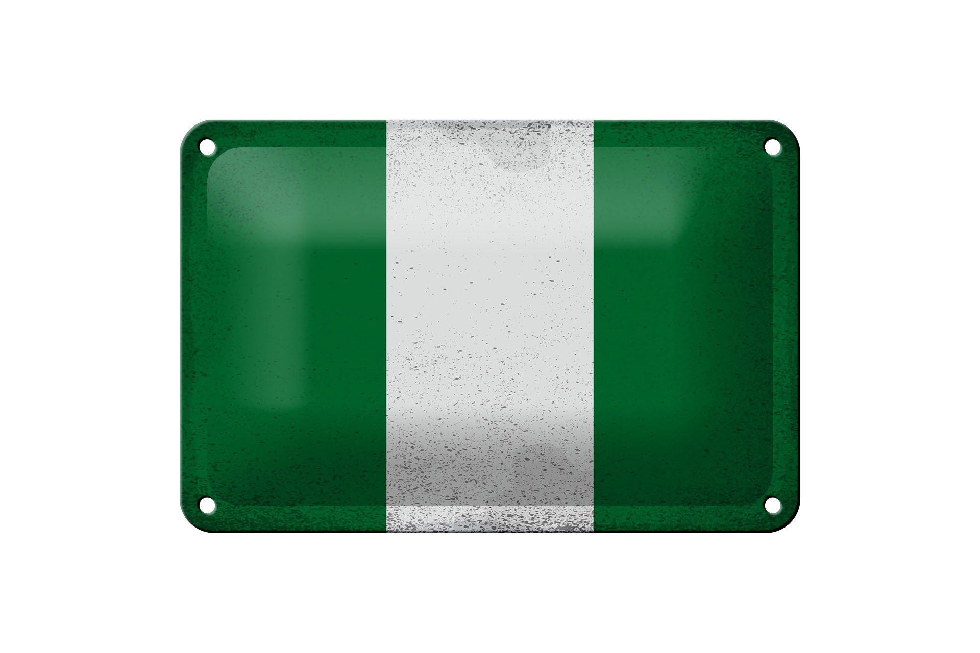 Femer GmbH Metallschild Flagge Nigeria 18x12cm Flag of Nigeria Vintage, (1 St), gewölbte Oberfläche, abgerundete Ecken, umgeschlagene Kanten