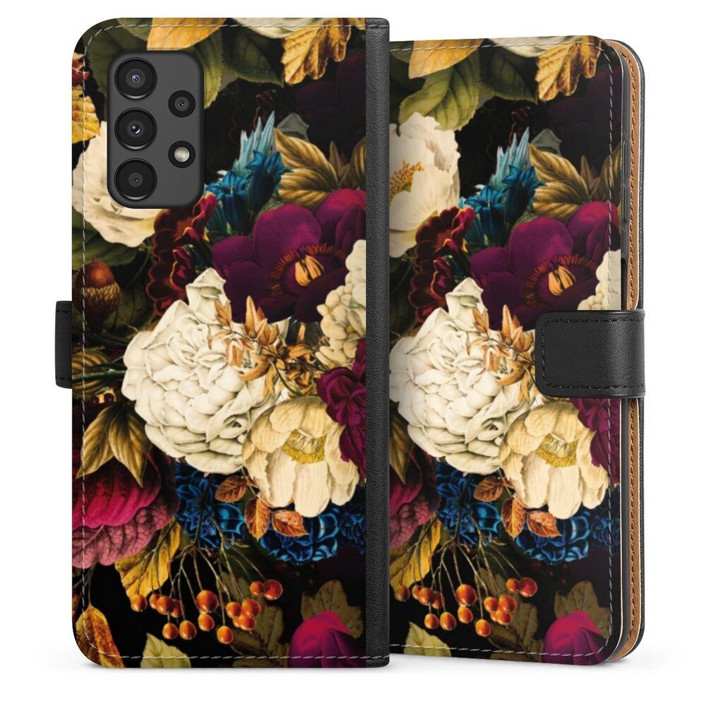 Handyhülle Vintage Blumen Muster Dark Vintage Flowers