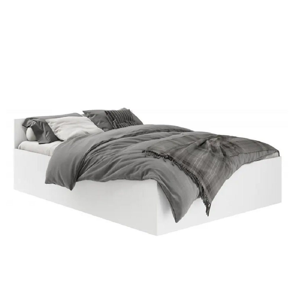 Roysson Home Bettgestell Schöne Bett mit Lattenrost Einzelbett Weiß 100 x  200 cm ARES