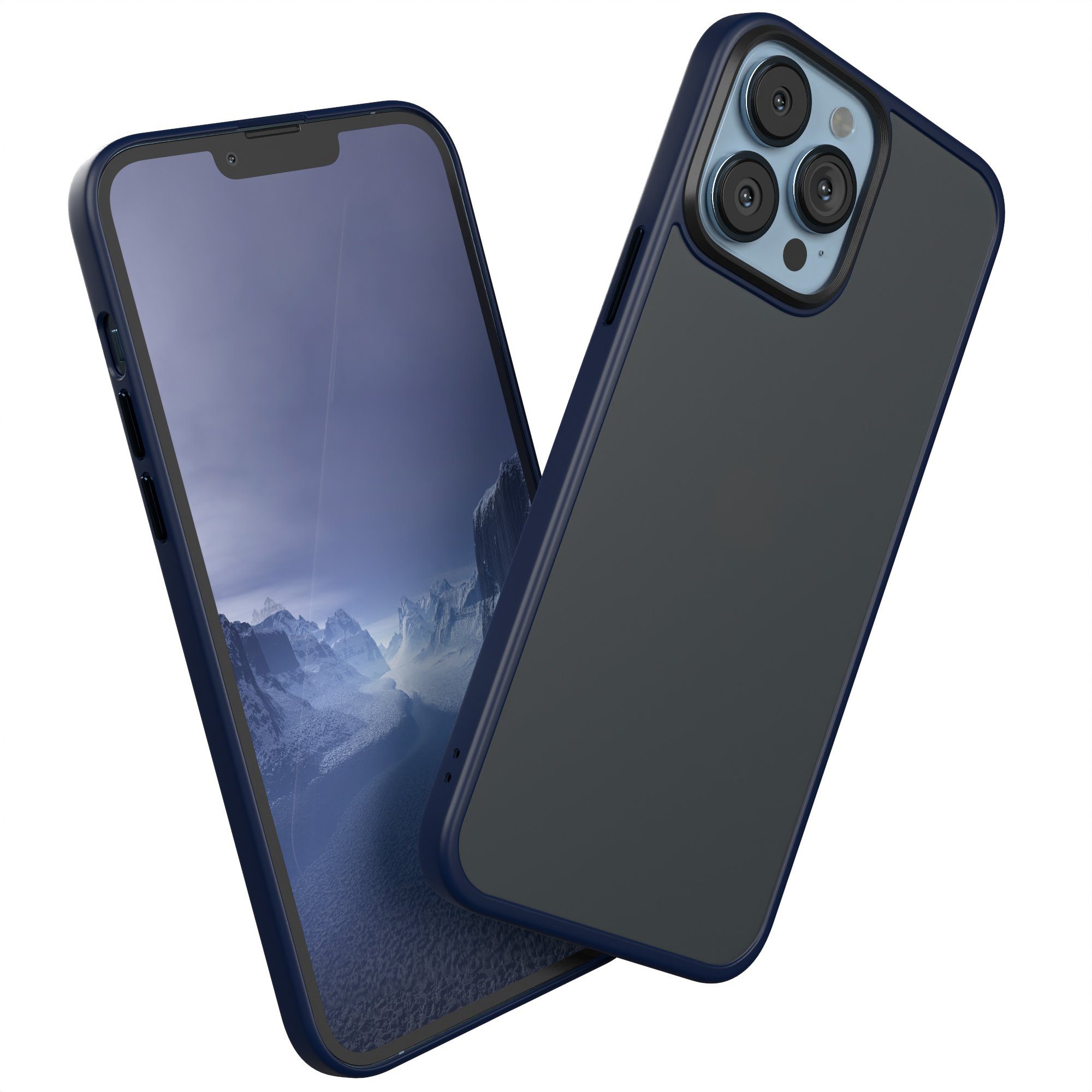 EAZY CASE Handyhülle Outdoor Case für Apple iPhone 13 Pro Max 6,7 Zoll, Hülle kompatibel mit Qi & Magsafe Robust Back Cover Blau / Nachtblau