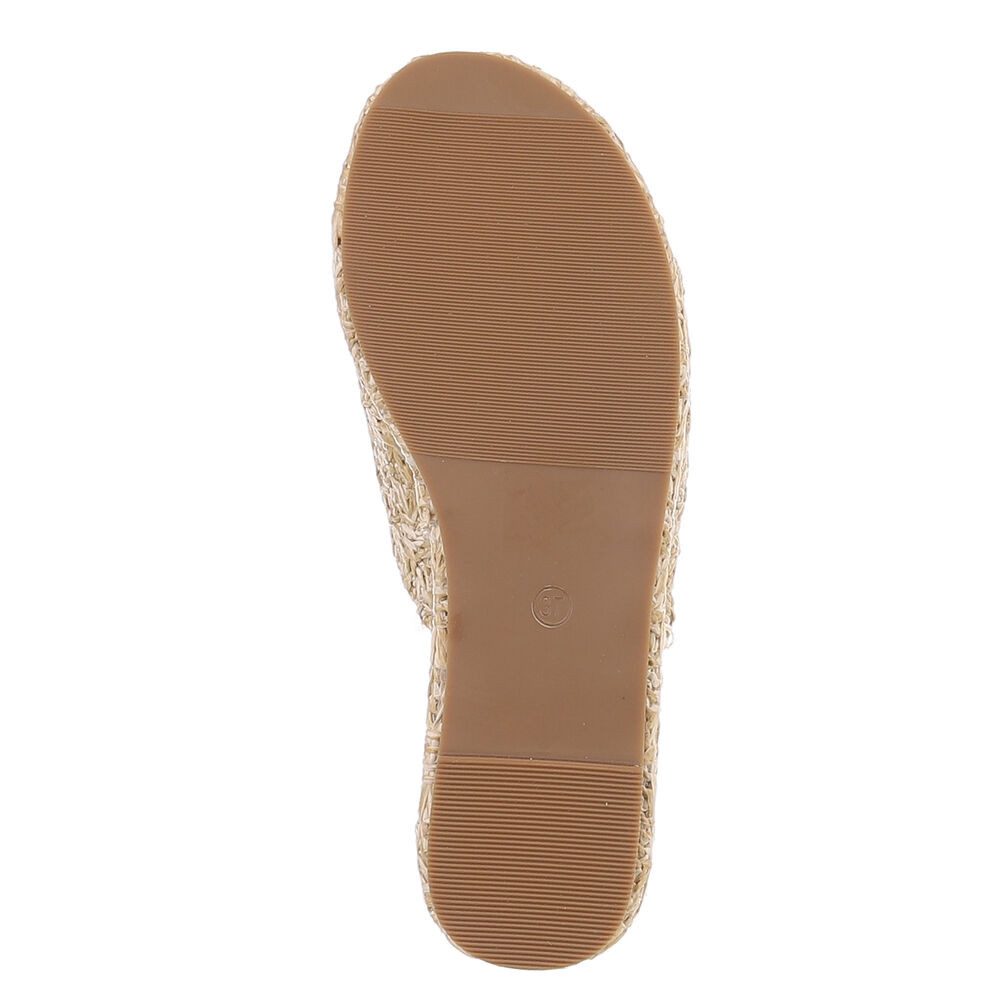 Ital-Design Hochwertige Damen Sandalen mit Plattform im Weave-Design Plateausandaletten (89852851) Keilabsatz/Wedge Keilsandaletten in Beige