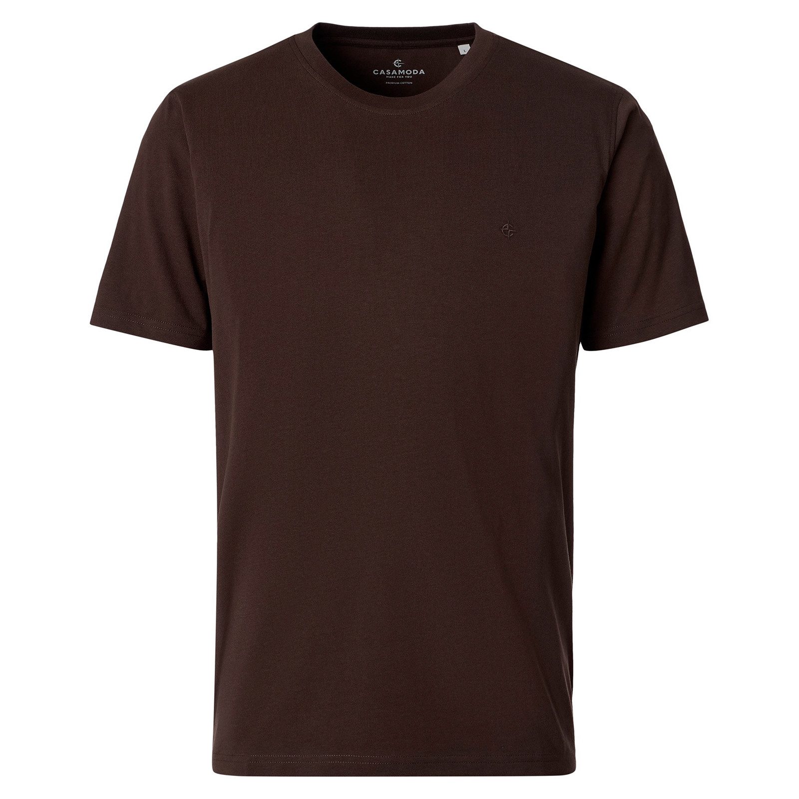 CASAMODA Rundhalsshirt CasaModa Übergrößen Basic T-Shirt dunkelbraun
