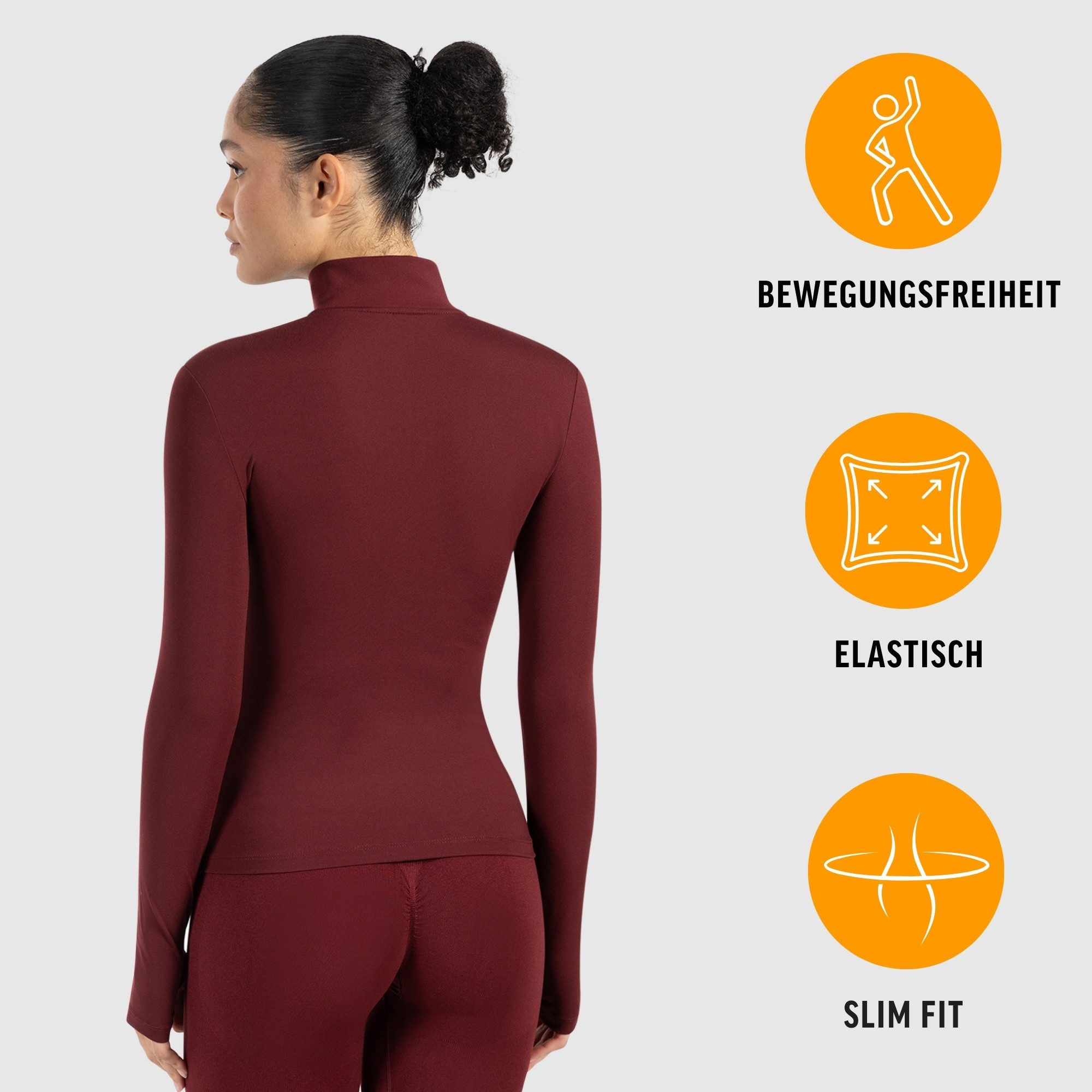 Smilodox Outdoorjacke Kenna, Sportjacke mit tailliertem Schnitt, Windbreaker Laufjacke Sport Oberteil Daumenlöcher Activewear Atmungsaktiv Freizeit Fitness