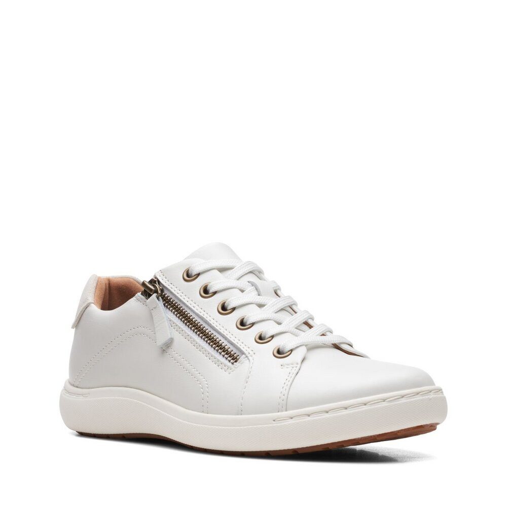 Clarks Nalle Lace - 261650014 - White Leather Schnürschuh