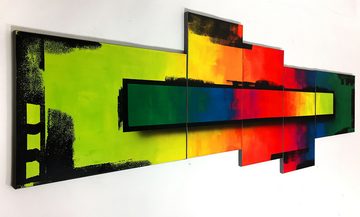 WandbilderXXL XXL-Wandbild Color Blocking 260 x 90 cm, Abstraktes Gemälde, handgemaltes Unikat