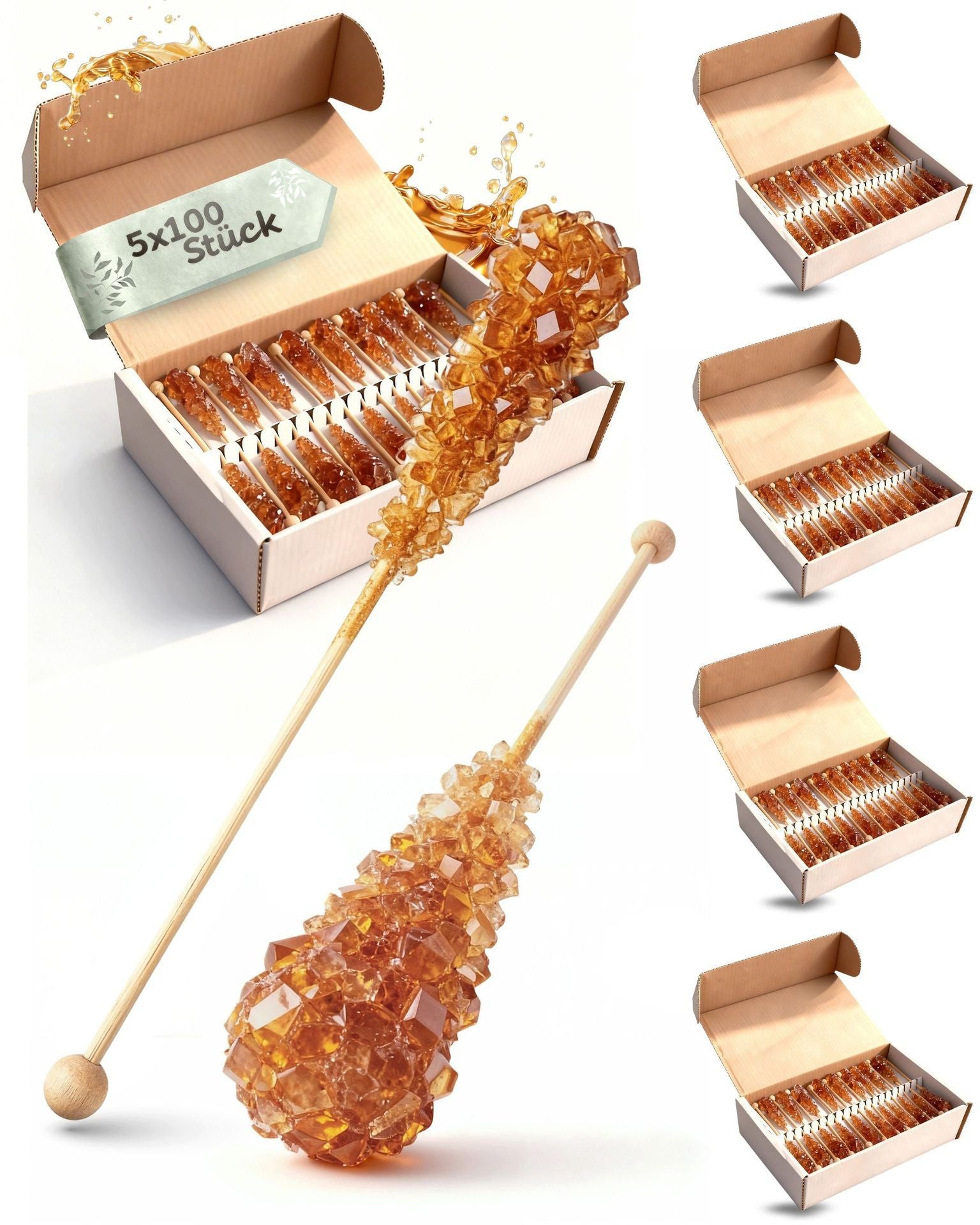 100years Süßungsmittel 100years - Premium Kandissticks braun