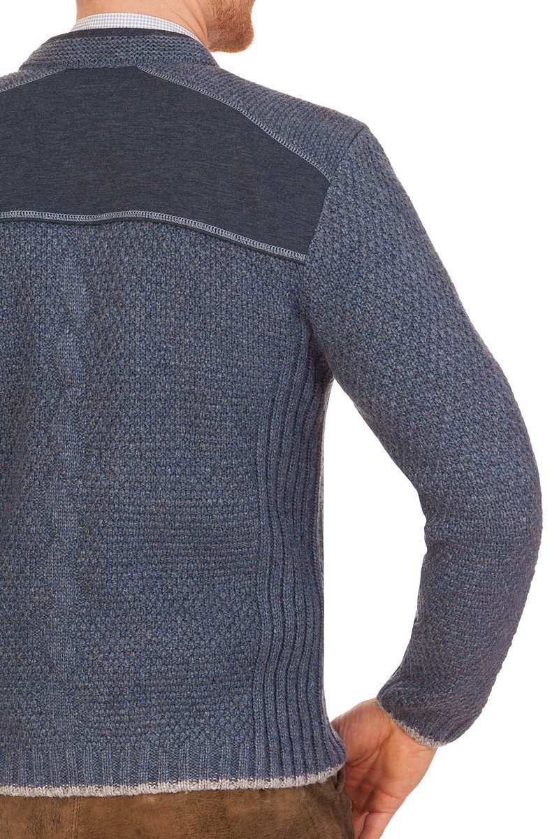 Spieth & Wensky Trachtenstrickjacke Strickjacke Herren - KASIMIR - dunkelgrau, jeansblau