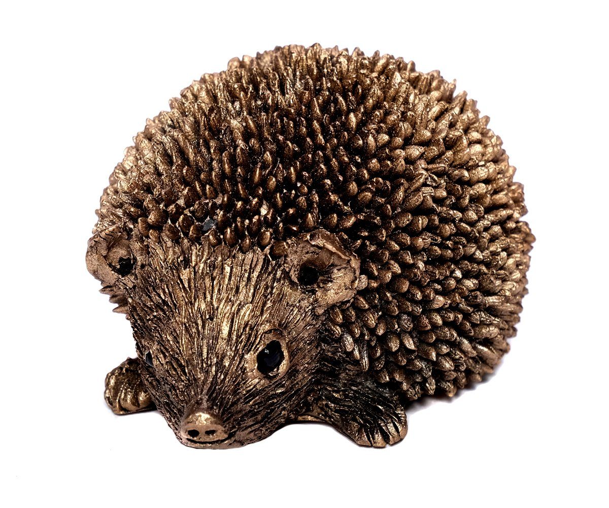 Tierfigur Bronze Igel Hedgehog gefertigt Brillibrum & Dekofigur Figur Igel Skulptur Tierfigur in Kunstharz Handarbeit aus