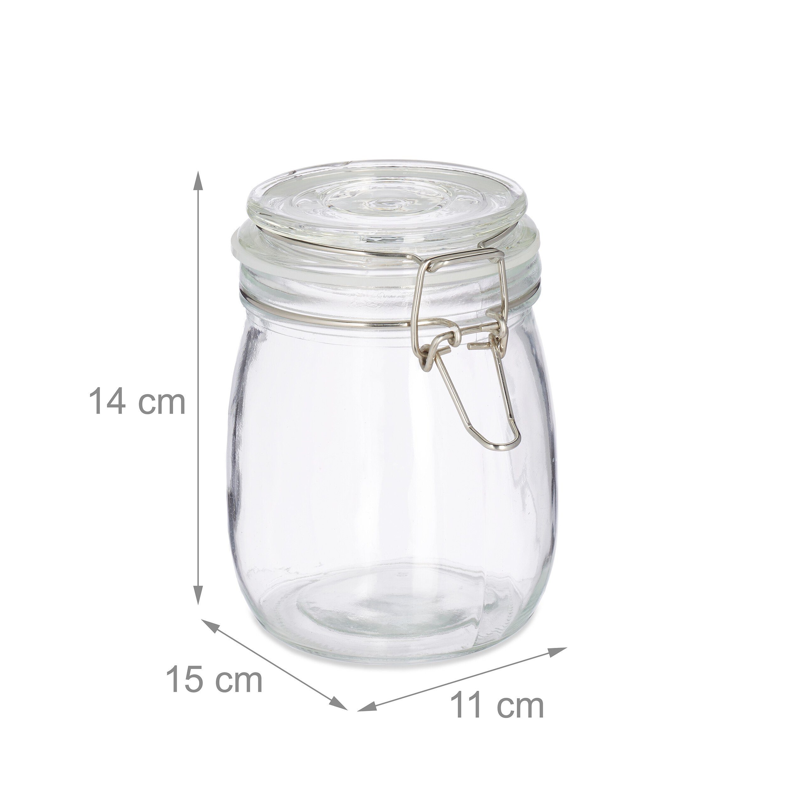 Luftdichte Einmachgläser Mit Scharnierdeckel – 750 Ml, Breite Öffnung, Spülmaschinenfest, 4er-Set