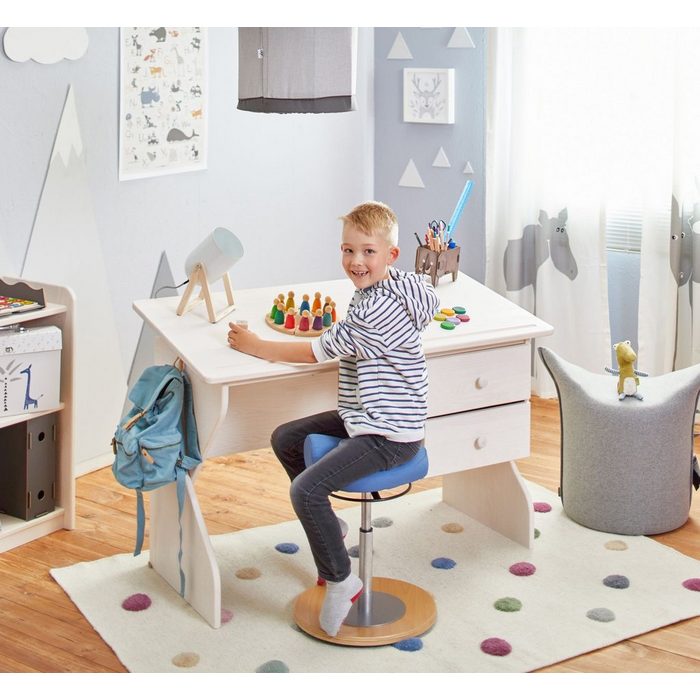 BioKinder - Das gesunde Kinderzimmer Kinderschreibtisch Emil 120x60 cm höhenverstellbar von 63-75 cm