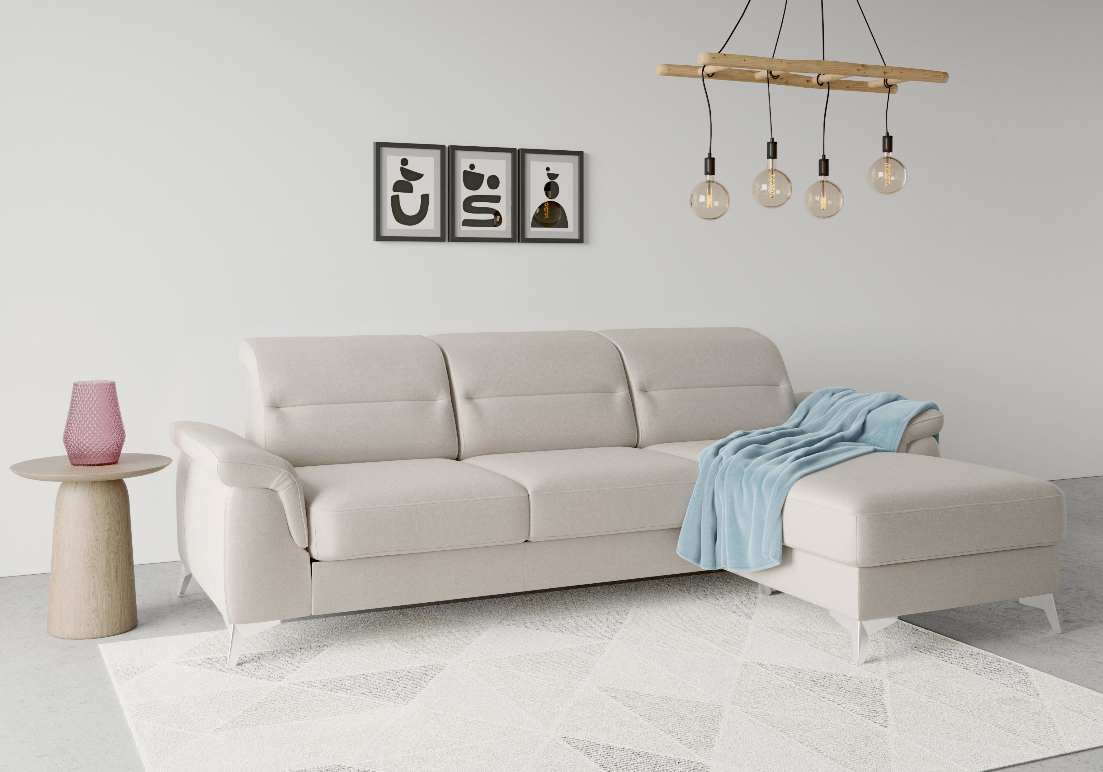 sit&more Ecksofa mit und Recamiere, optinal mit Armteilfunktion Kopfteilverstellung Sinatra