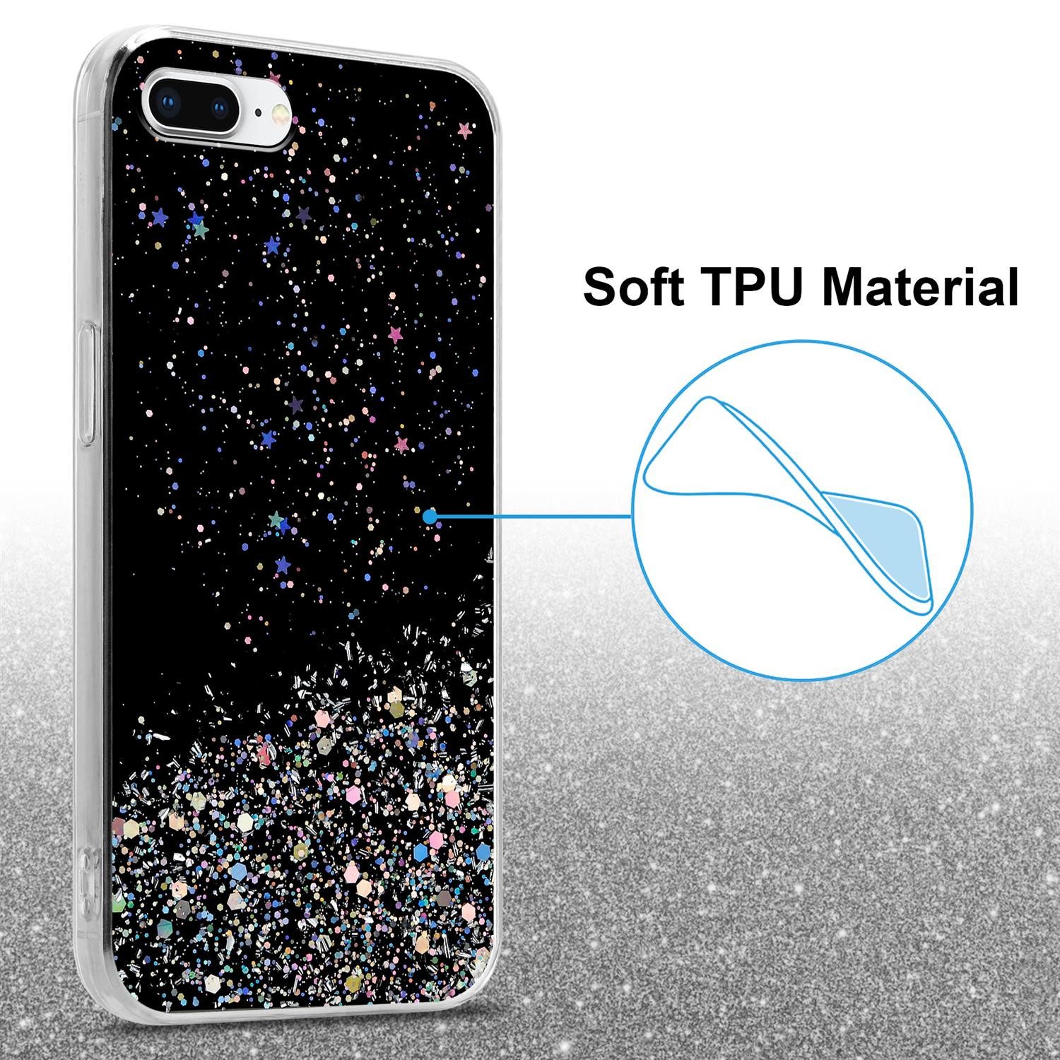 Cadorabo Handyhülle für iPhone 7 PLUS / 7S PLUS / 8 PLUS Hülle Apple iPhone 7 PLUS / 7S PLUS / 8 PLUS, Flexible TPU Silikon Handy Schutzhülle - Hülle - mit Glitzer
