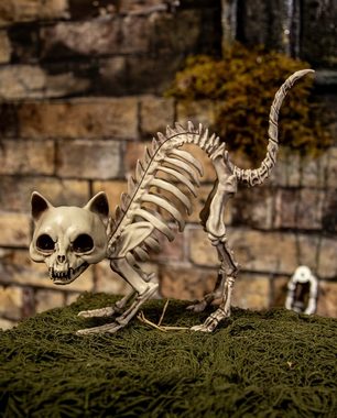 Horror-Shop Dekoobjekt Katzenskelett als Knochengerippe mit Katzenbuckel