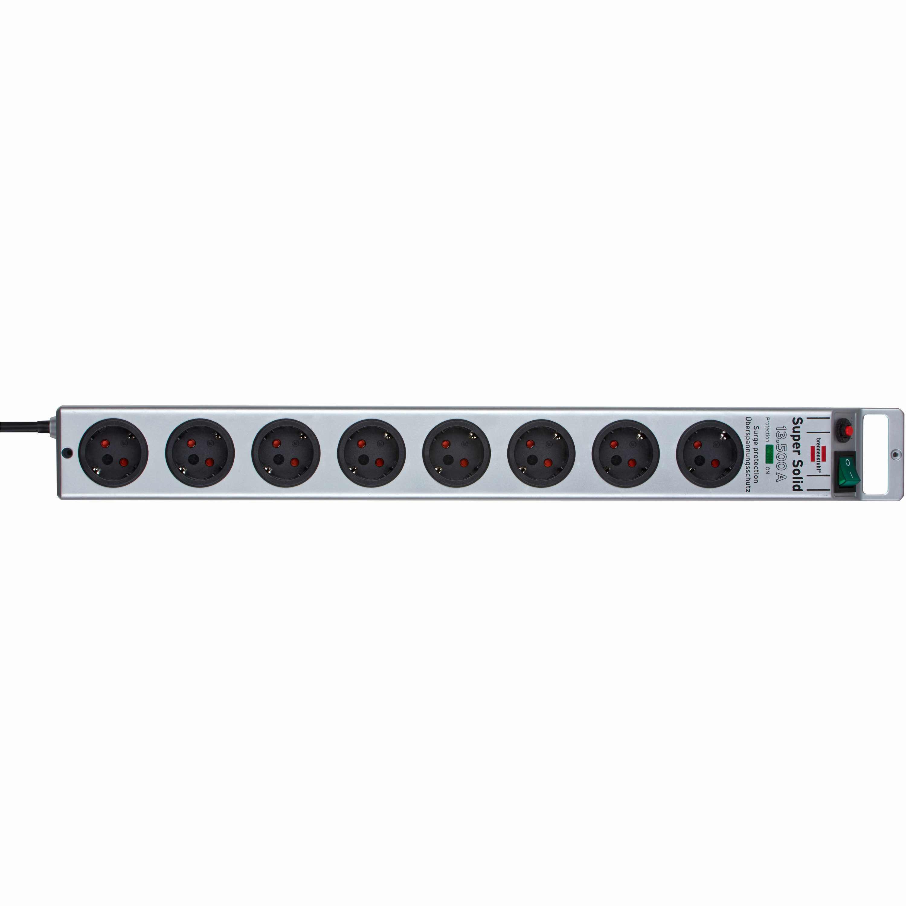 Brennenstuhl SuperSolid Steckdosenleiste, Überspannungsschutz, 2,5m Kabel, Schalter Steckdosenleiste 8-fach (Kabellänge 2.5 m) – Bild 2 von 5