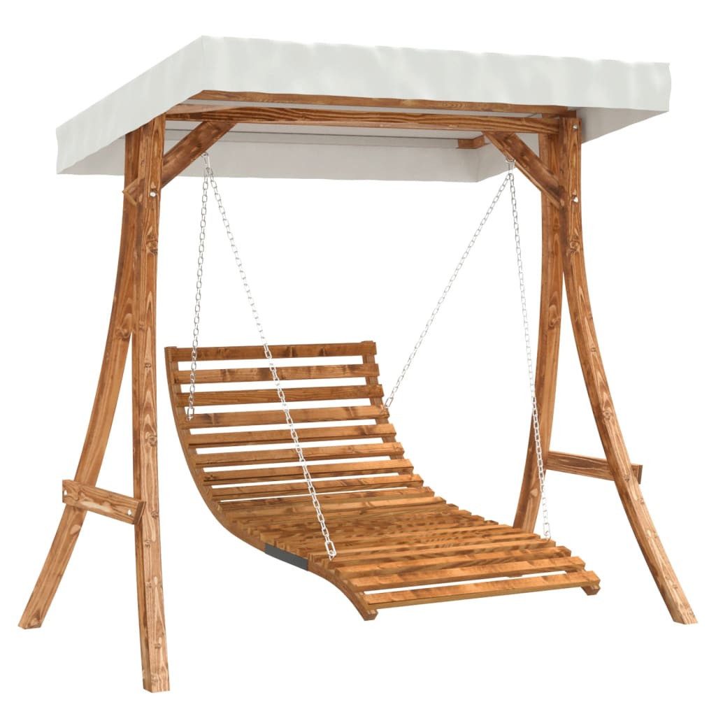 vidaXL Hollywoodschaukel, Hollywoodschaukel mit Dach Massivholz Fichte mit Teak-Finish