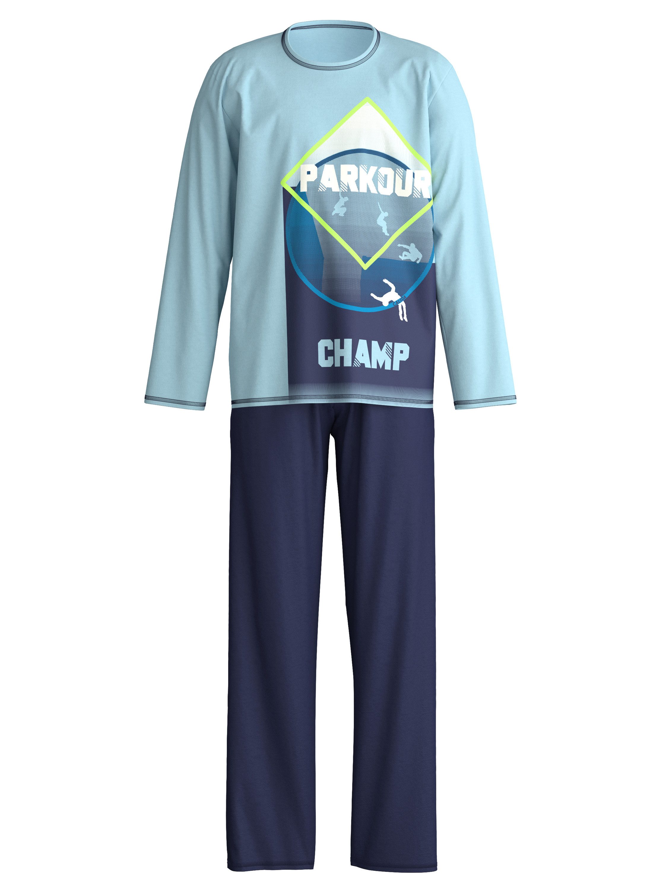 CALIDA Capri-Pyjama Kids Parkour Kinder (2 tlg) aus 100% Bio Baumwolle, hautfreundlich, pflegeleicht