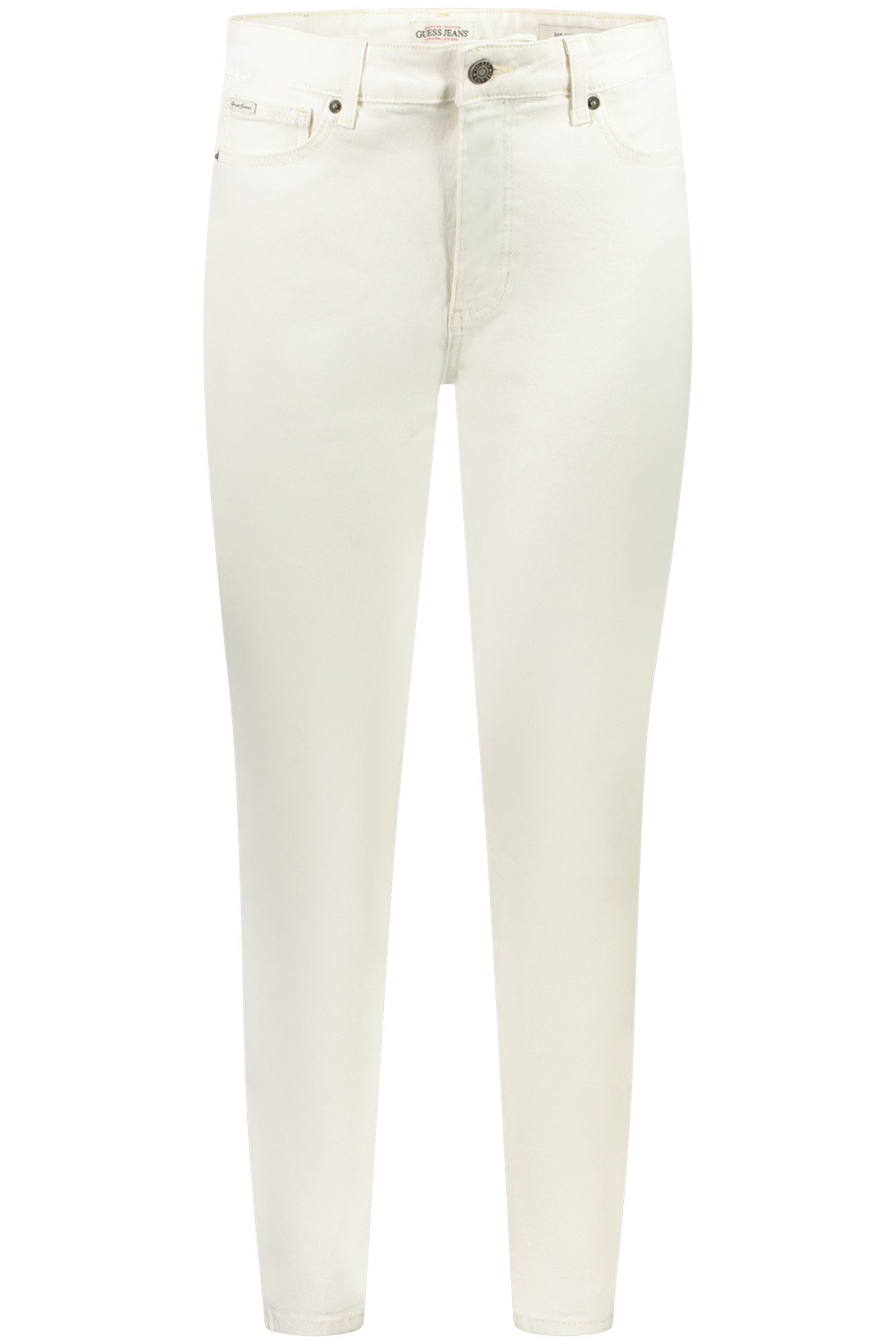 GUESS JEANS 5-Pocket-Jeans Stylische Damen-Jeans Skinny Weiß - 5 Taschen mit Logo-Detail