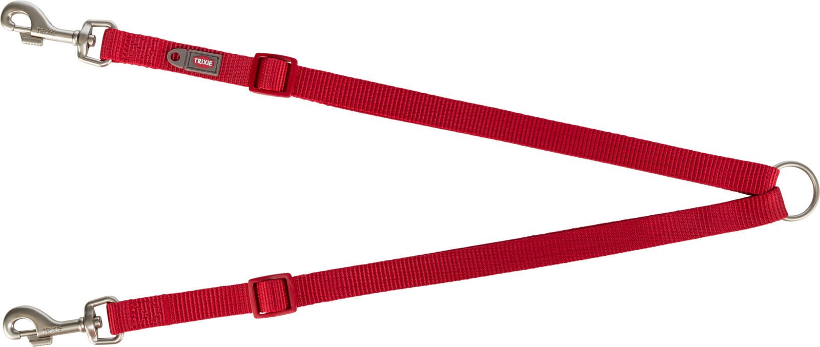 TRIXIE Hundeleine Premium Koppel - rot - 40–70 cm/10 mm, Gurtband