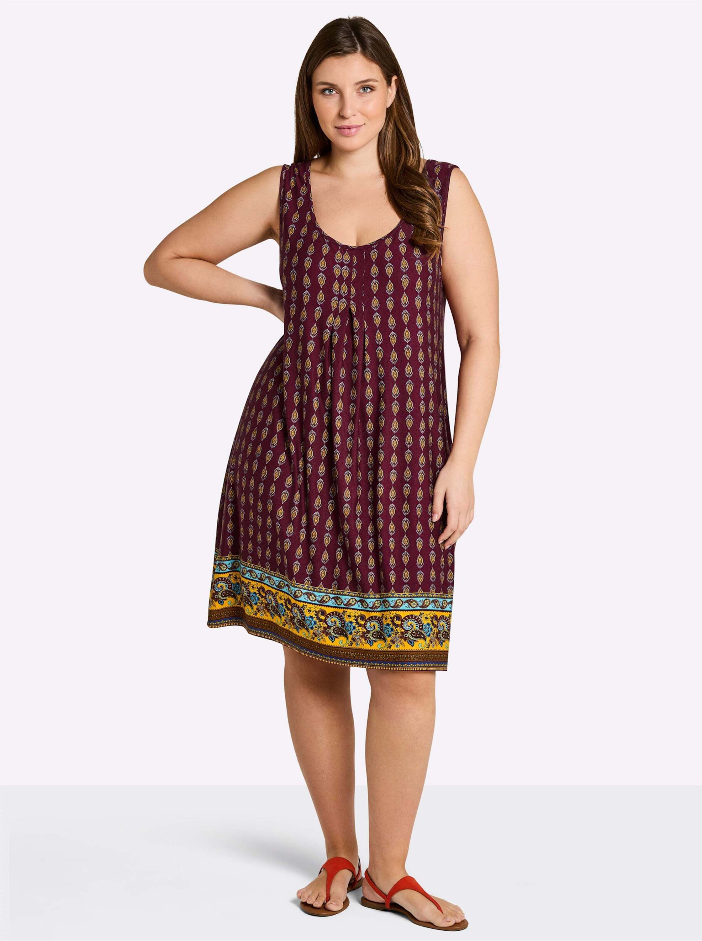 Sheego Etuikleid Jersey-Kleid Ärmellos