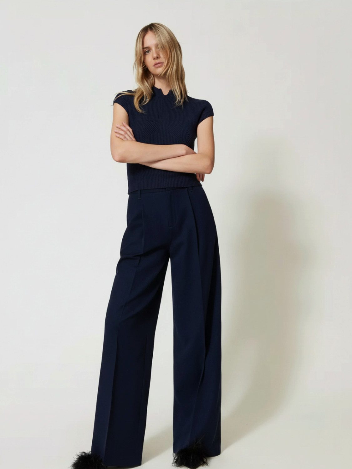 TWINSET Palazzohose TWINSET Nadelstreifen Palazzohose