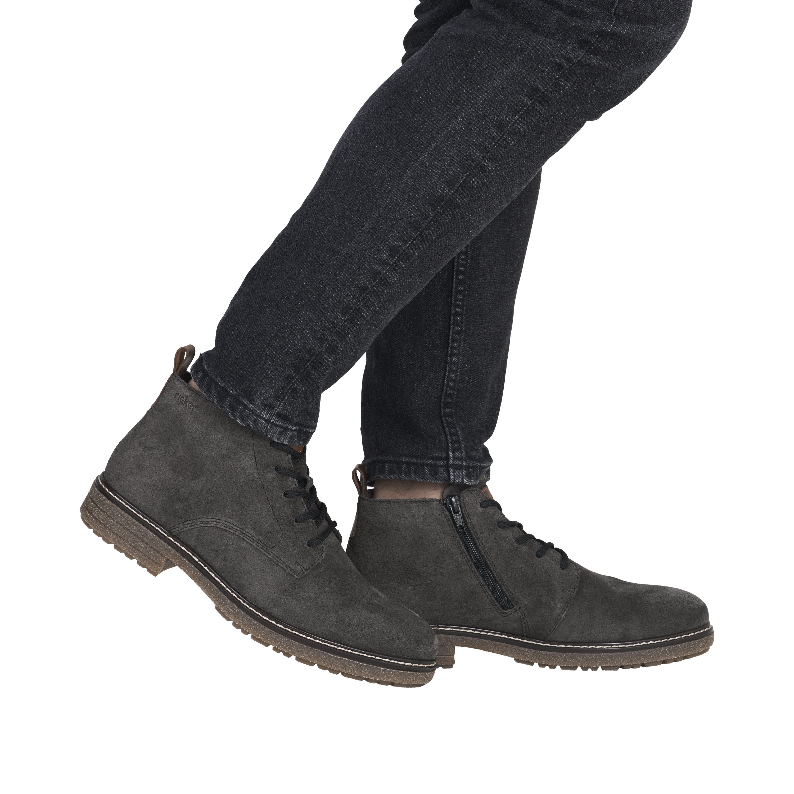 Rieker Schnürstiefelette Schnürboots, Workerboots, Profilsohle, mit Anziehl günstig online kaufen