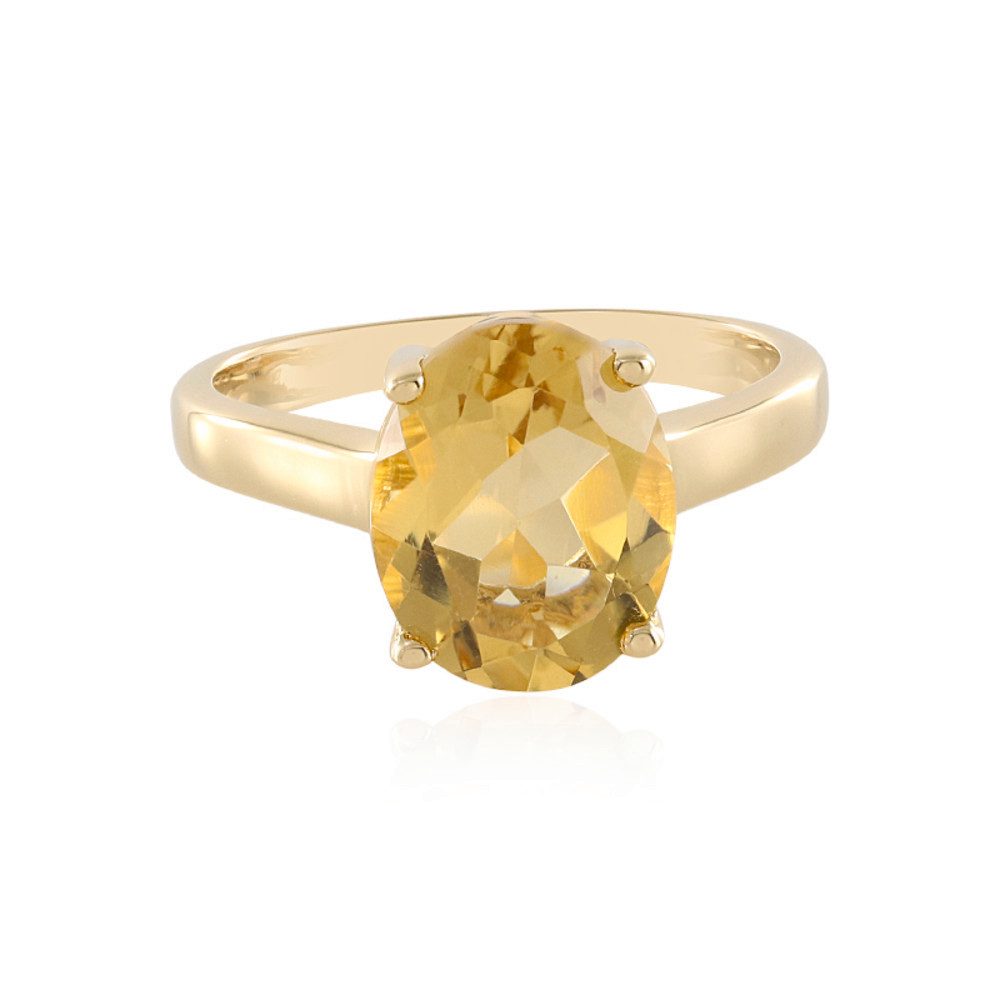 Cavill Solitärring Cavill Ring 2,91 ct Champagnerquarz Oval 925 Silber vergoldet (1-tlg)