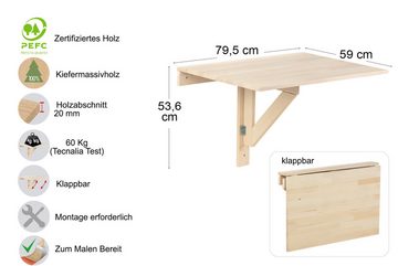 Astigarraga Kit Line Klapptisch Klappbarer Wandtisch aus Massivholz