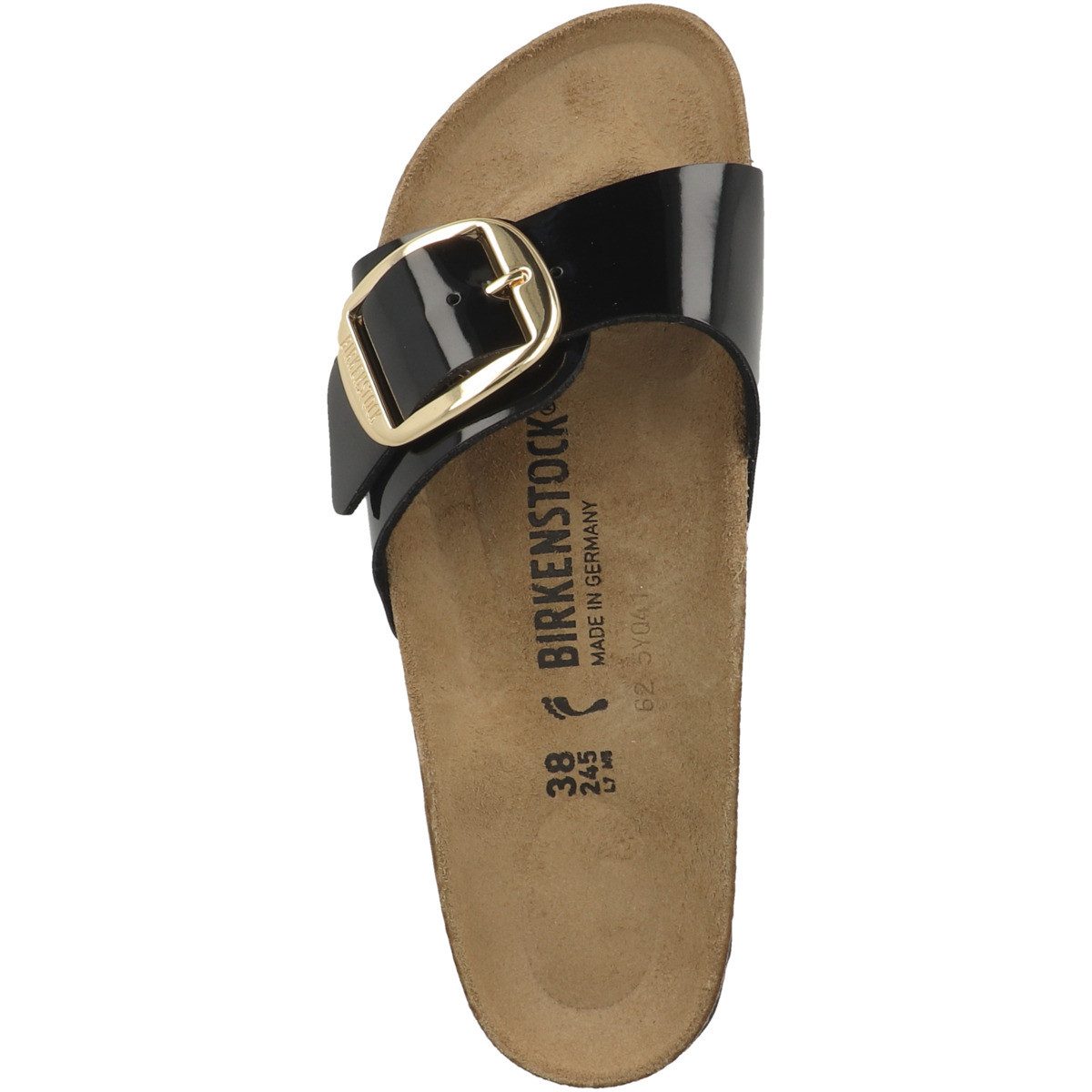 Birkenstock Madrid Big Buckle Birko-Flor Patent schmal Damen Pantolette Hausschuhe, Sandaletten, Mules, Pantoffeln, Slipper